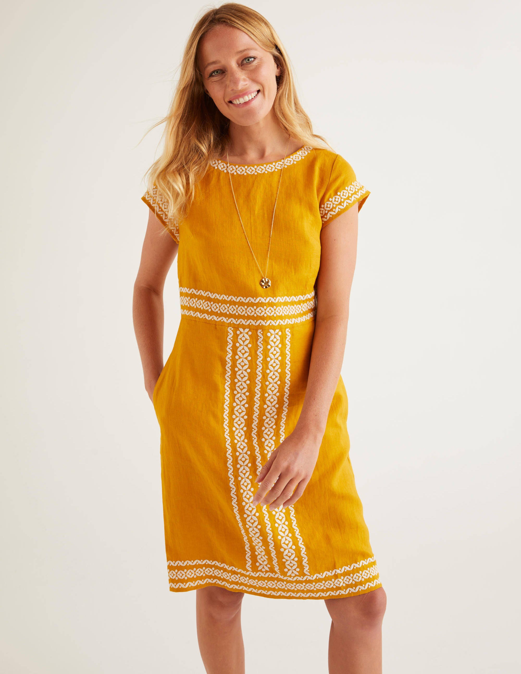 boden laura ruffle dress