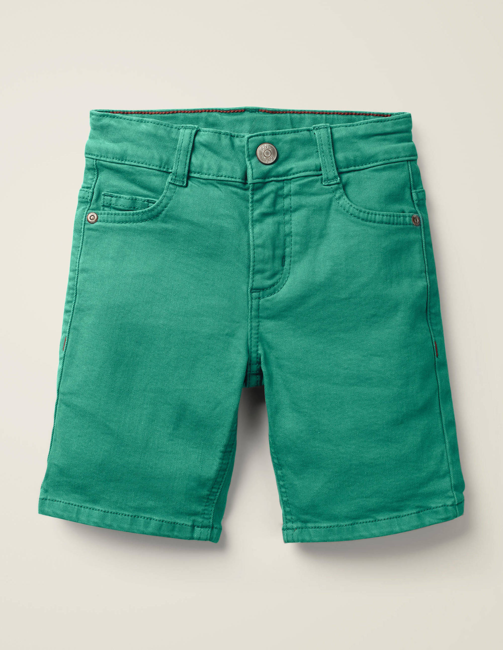 green denim shorts