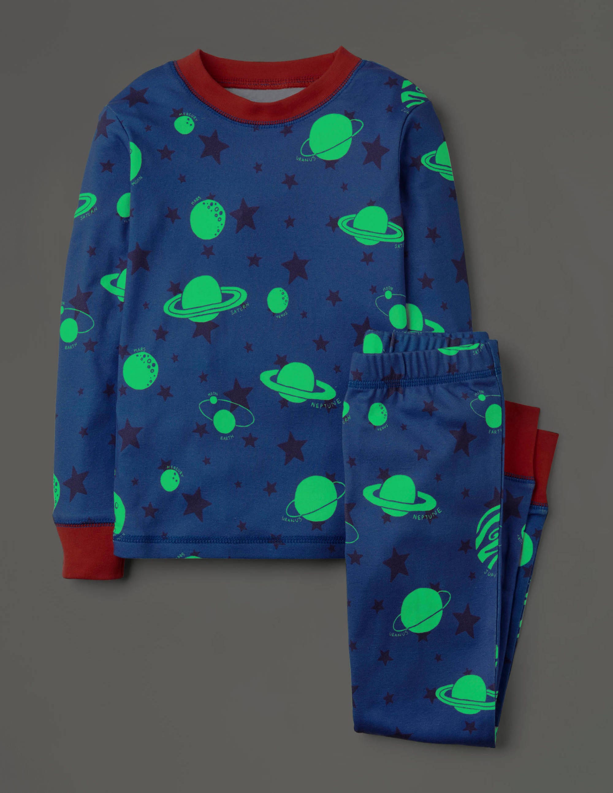 GlowintheDark Long Pyjamas Bold Blue Glow Boden UK