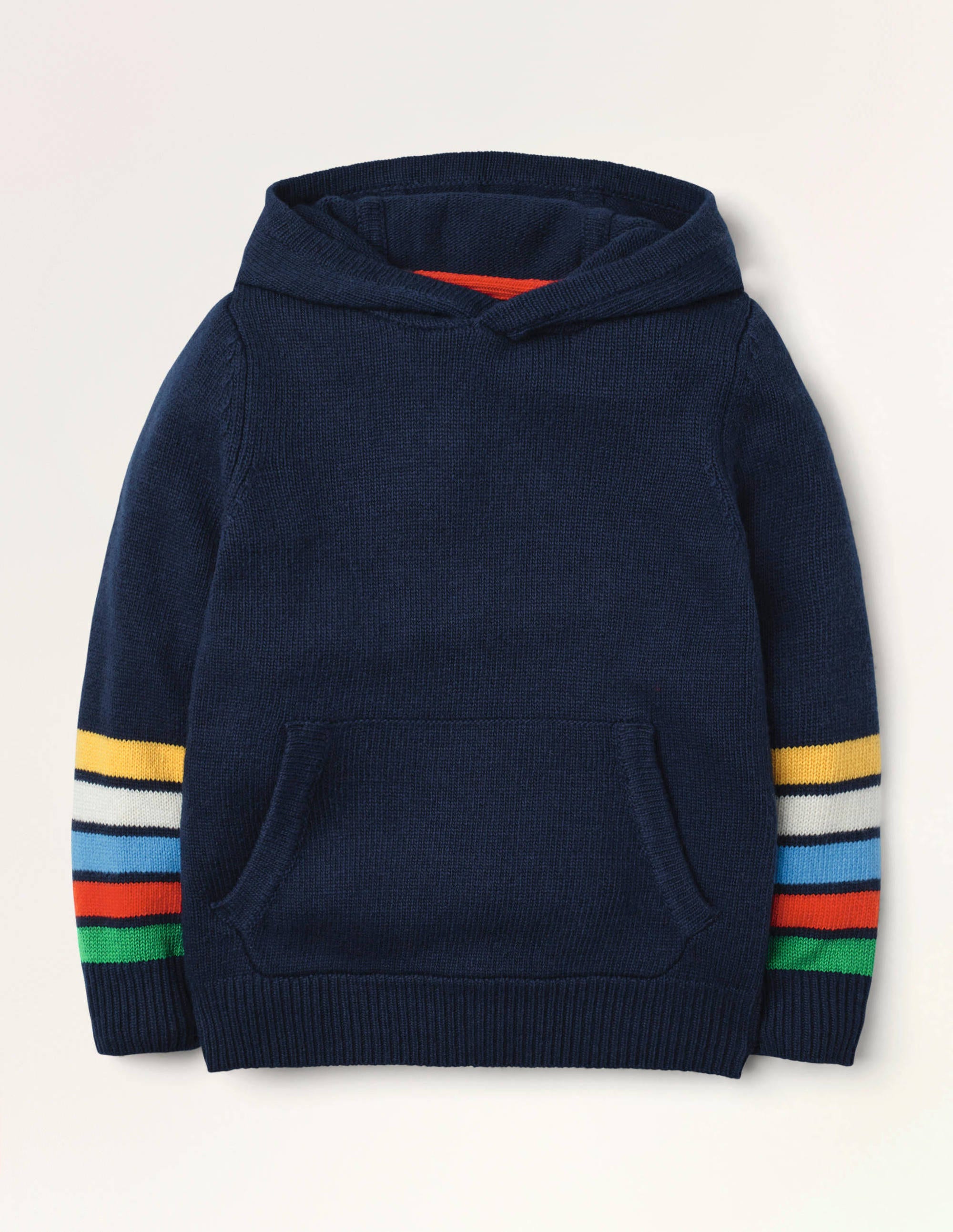 navy knitted hoodie
