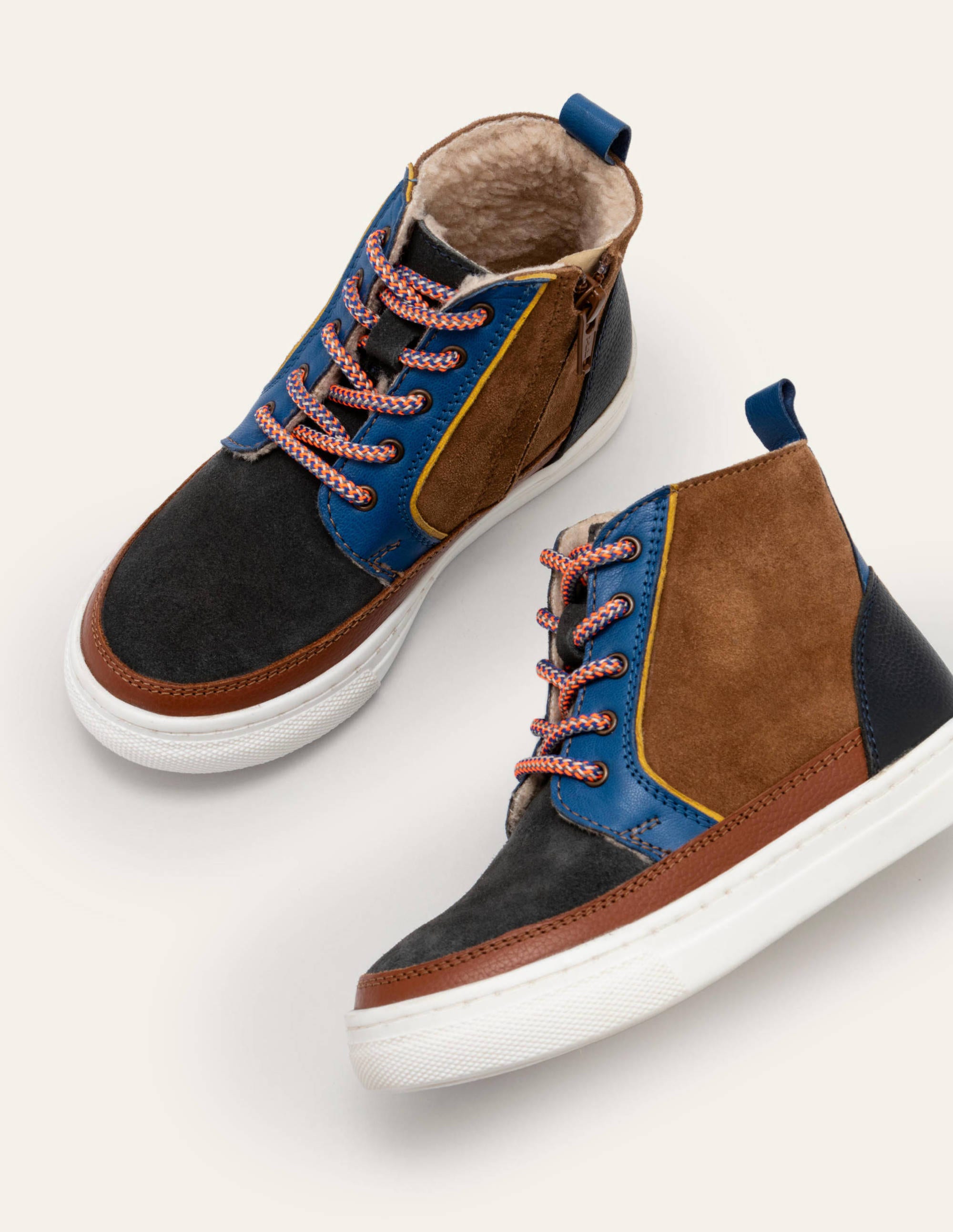 Leather Lace Up Boots - Multi | Boden UK