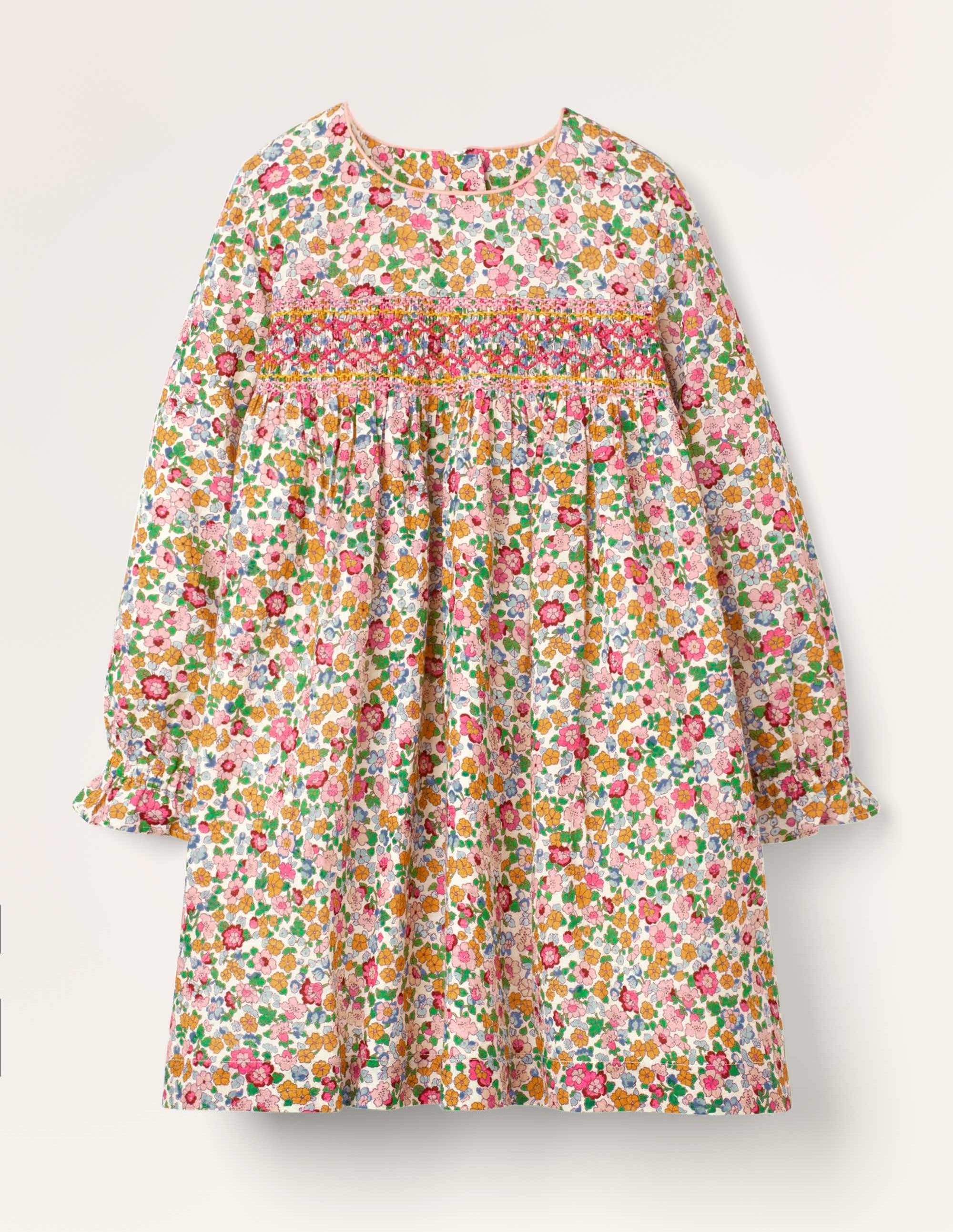 Smocked Dress - Multi Vintage Floral | Boden US