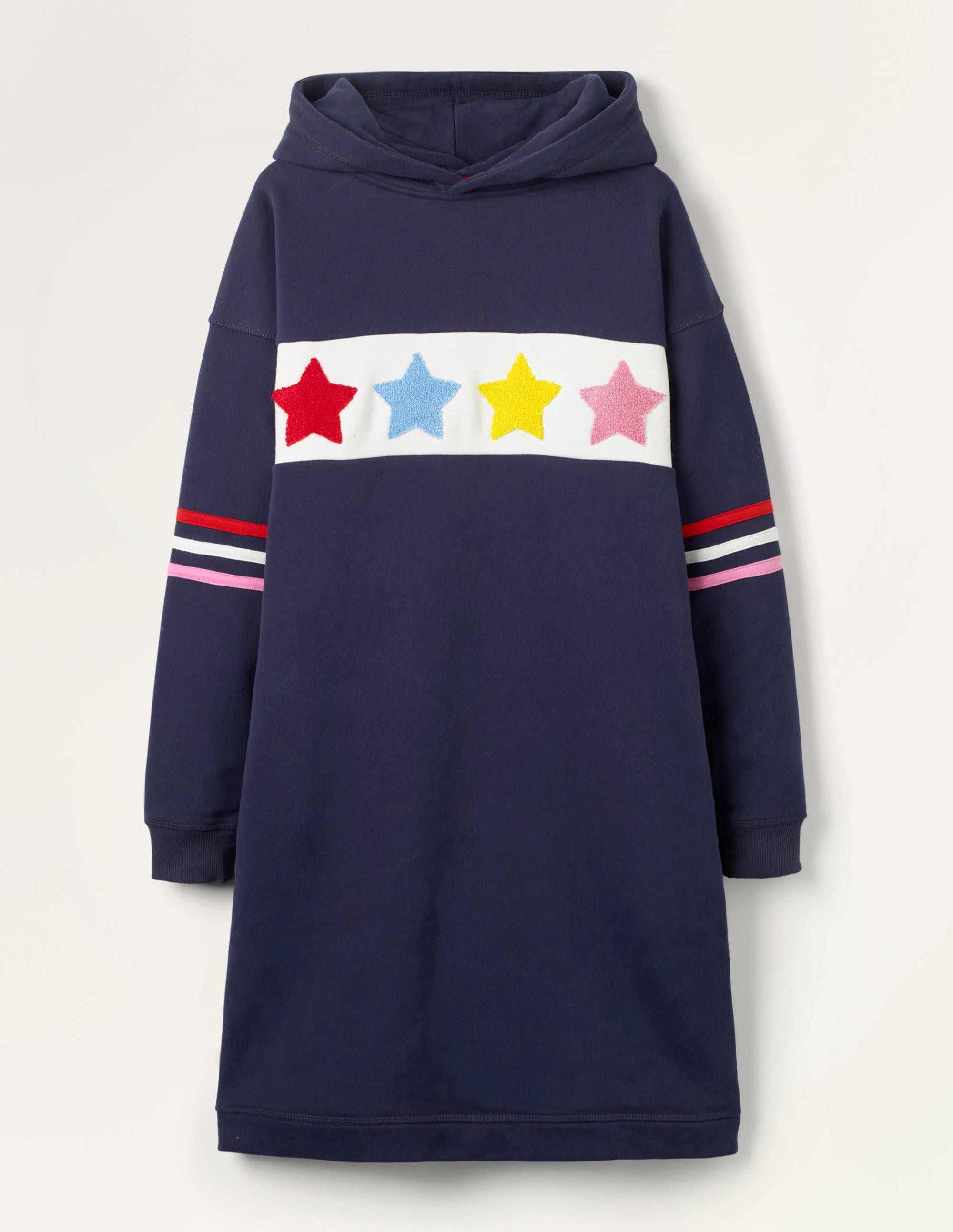 Cosy Hooded Jersey Dress - Starboard 