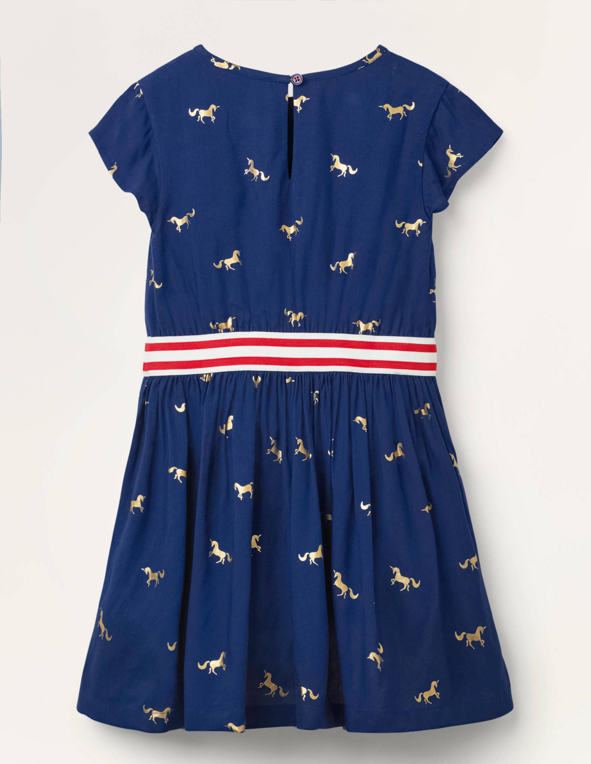 navy gold dress