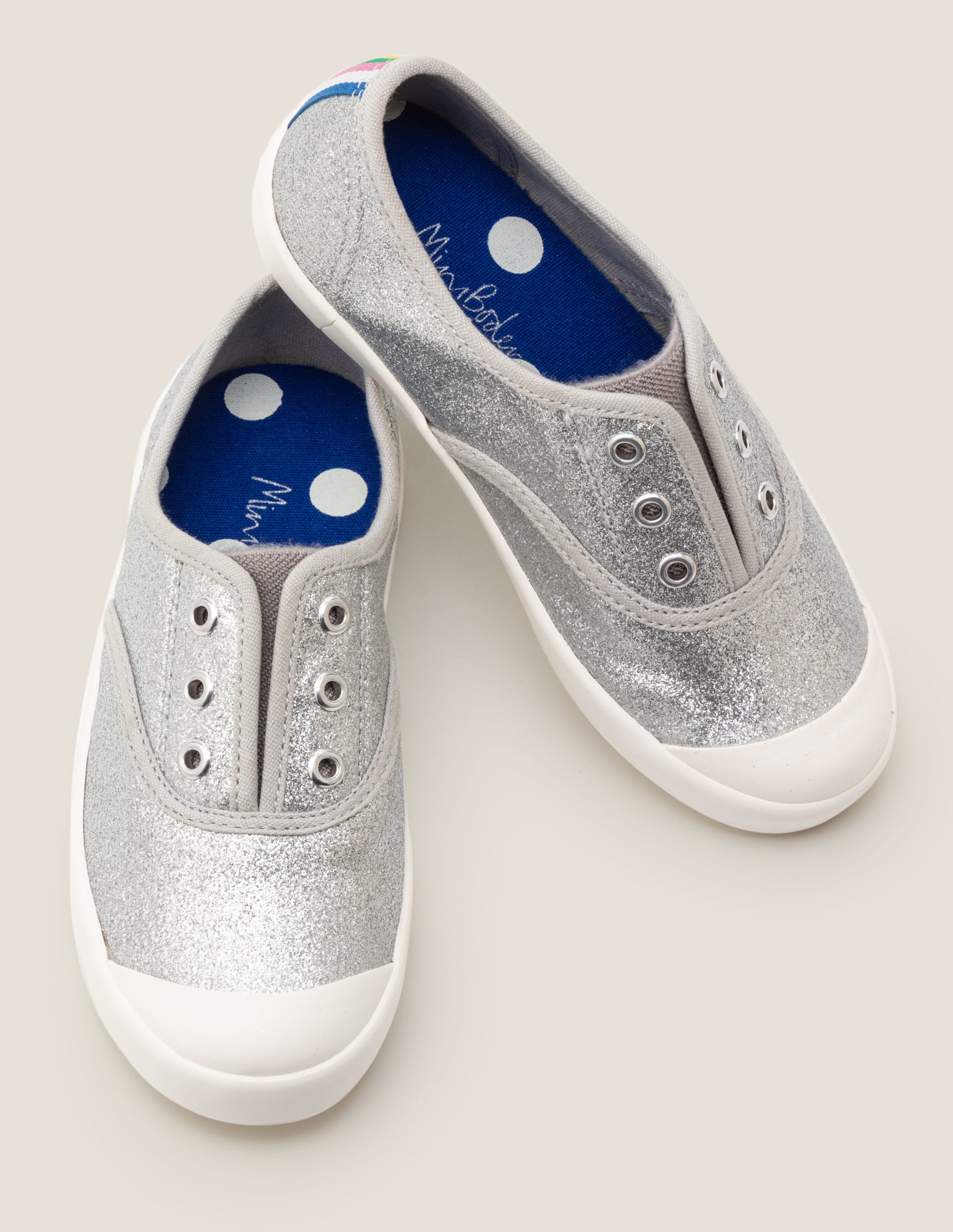 silver glitter canvas shoes