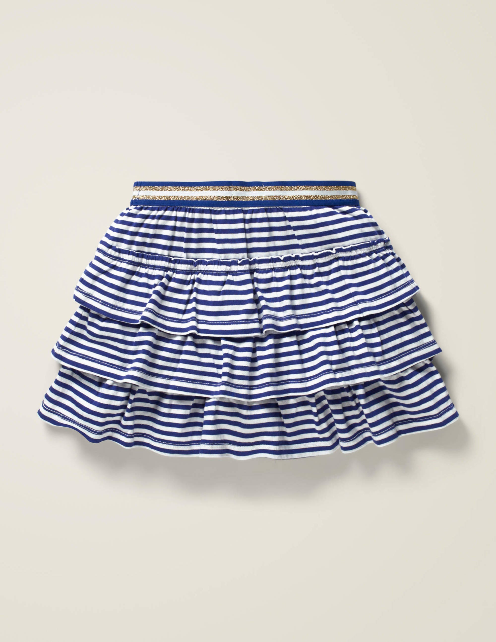 GIRLS NEW MINI BODEN RUFFLE TIERED JERSEY STRIPE SKIRT 2 3 4 5 6 7 8 9 10 11 12