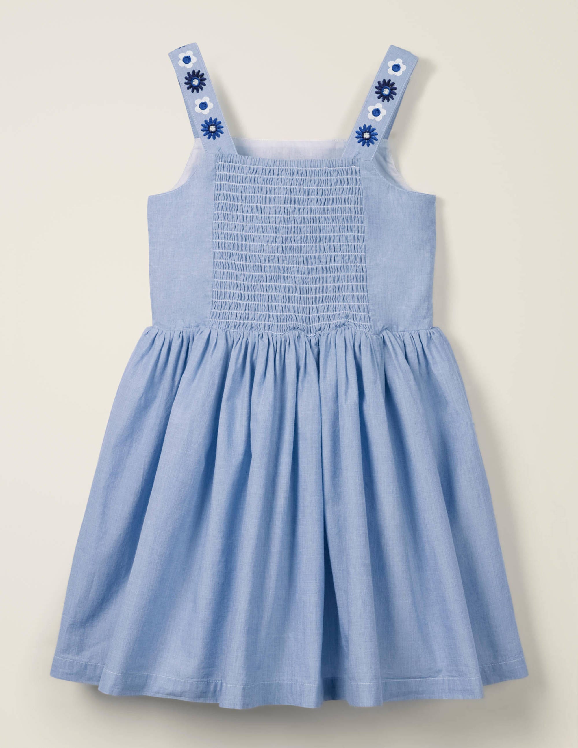 Embroidered Sun Dress - Chambray | Boden UK