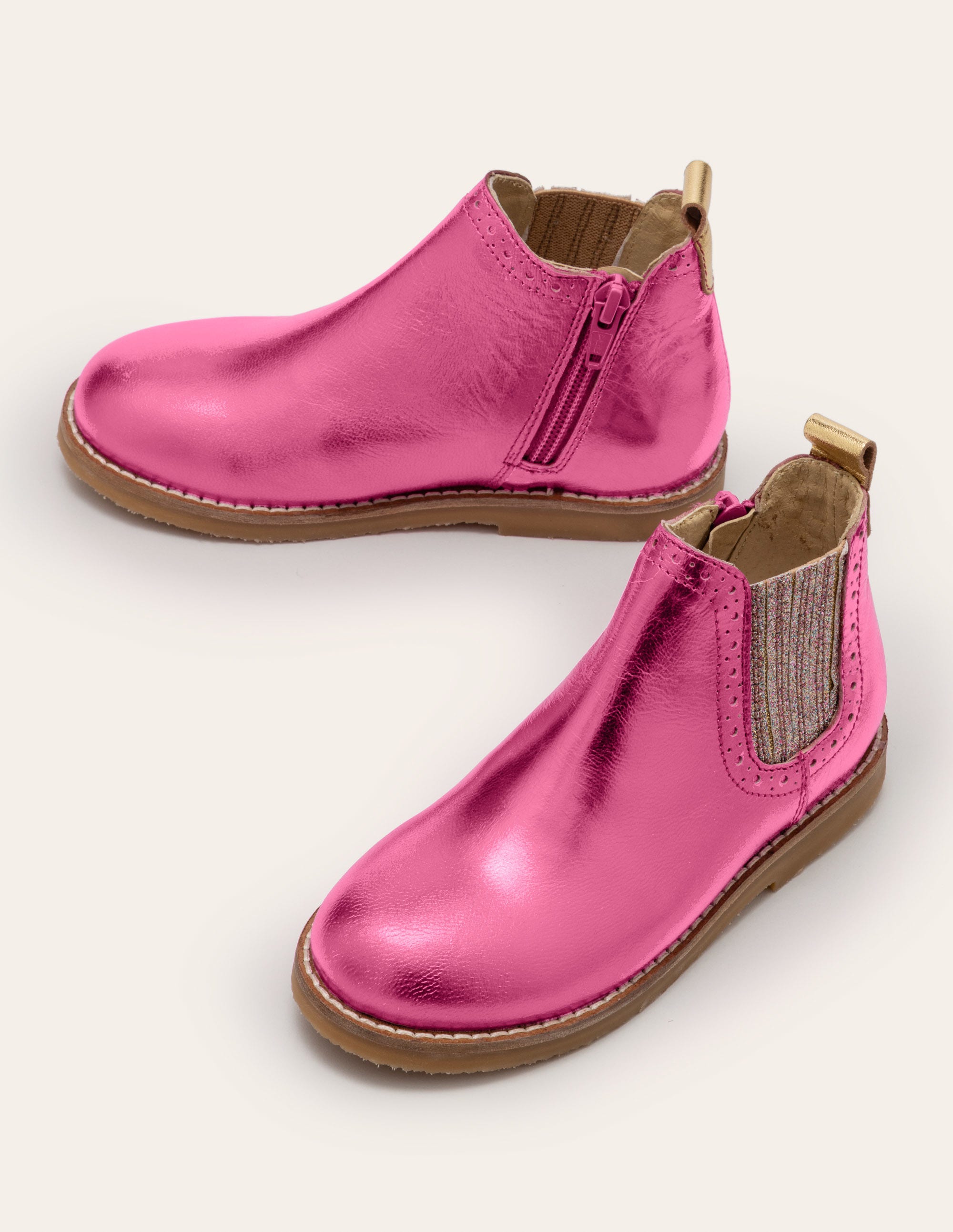 pink metallic boots