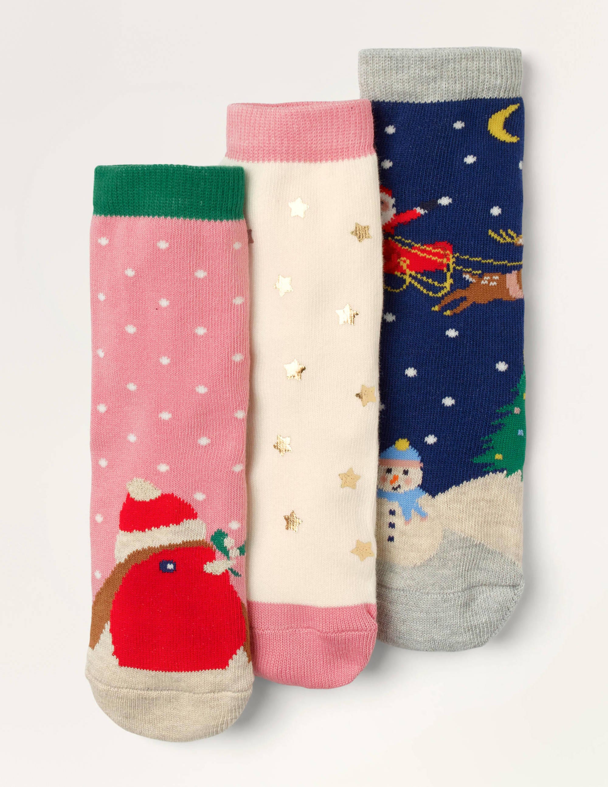 3 paires de chaussettes de Noël MUL Fille Boden, Multi