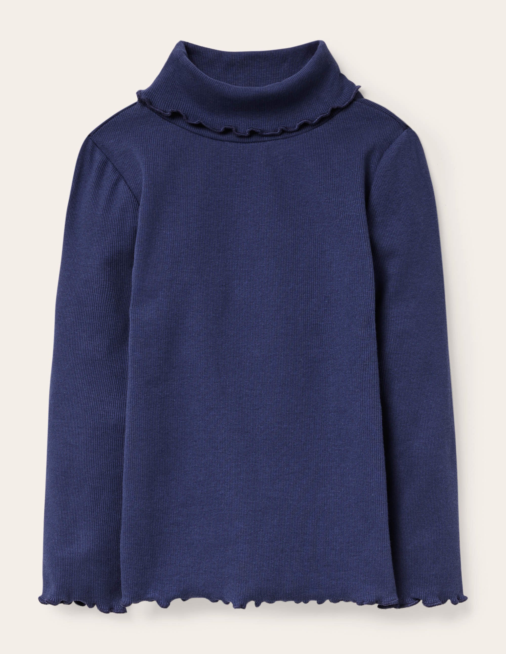 ruffle polo neck top