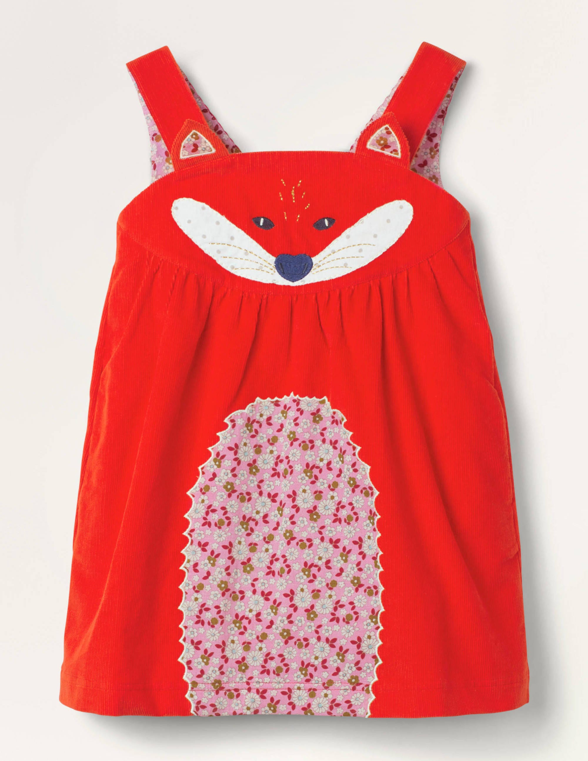 baby red pinafore dress