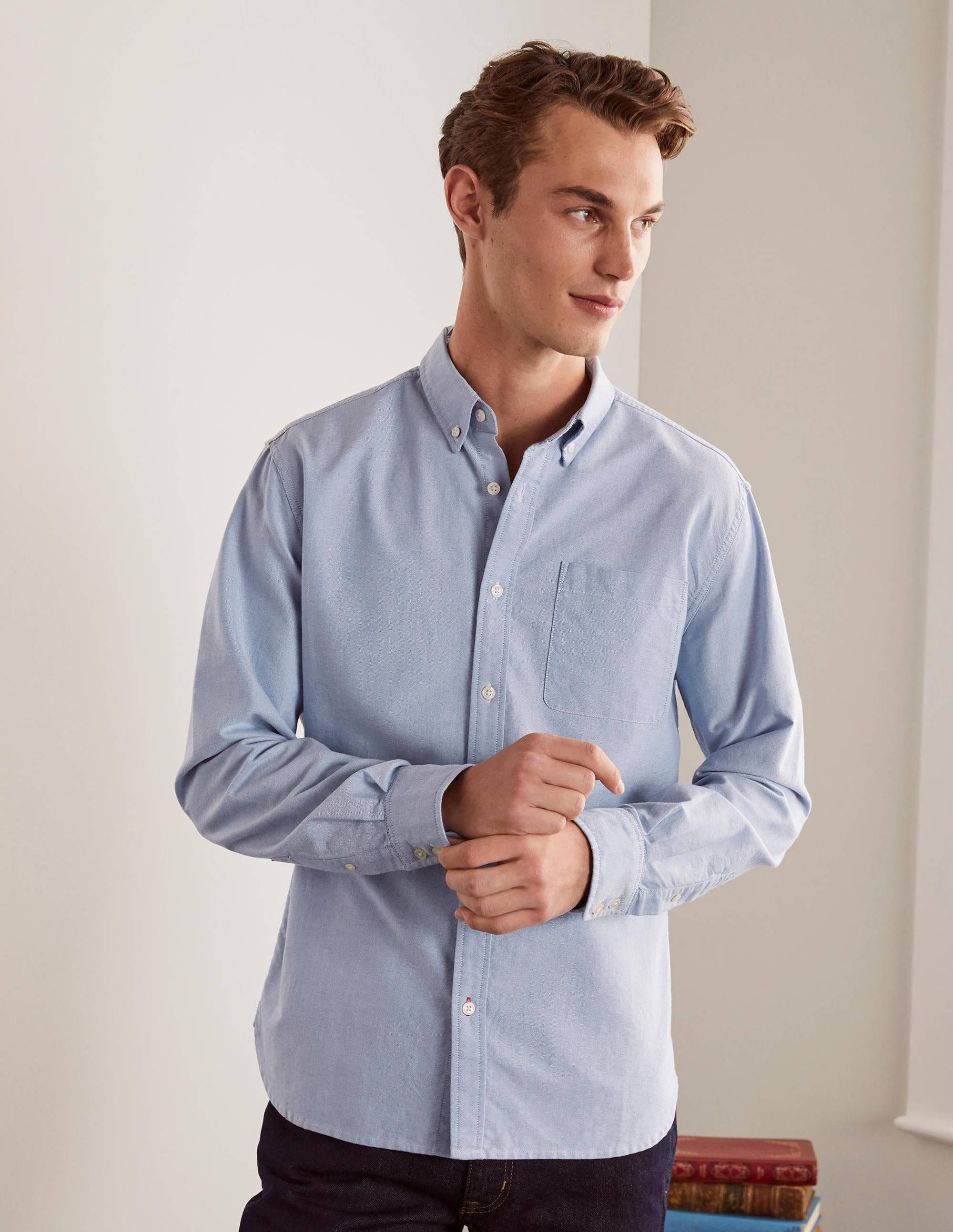blue slim fit shirt