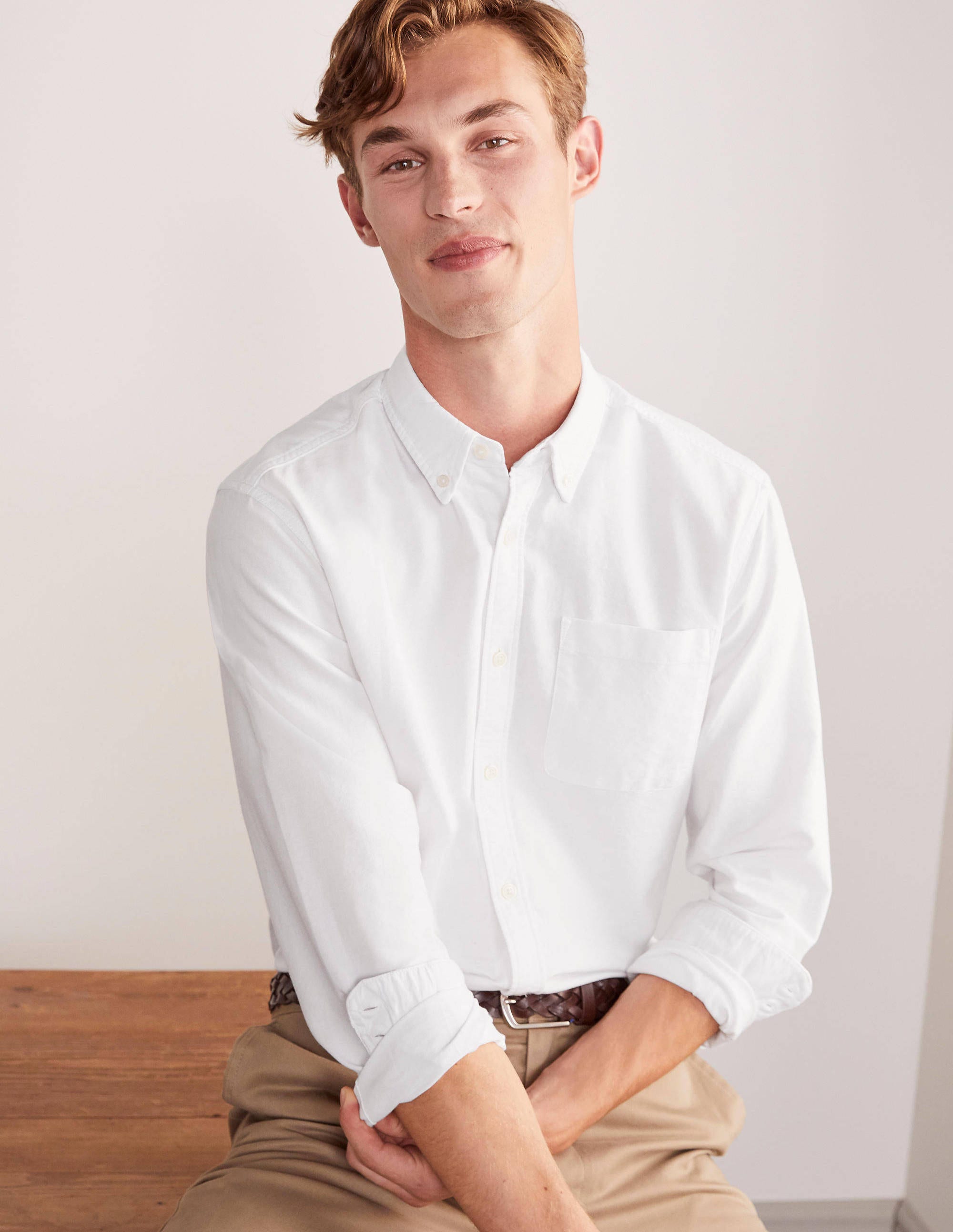 Slim Fit Oxford Shirt White Boden US