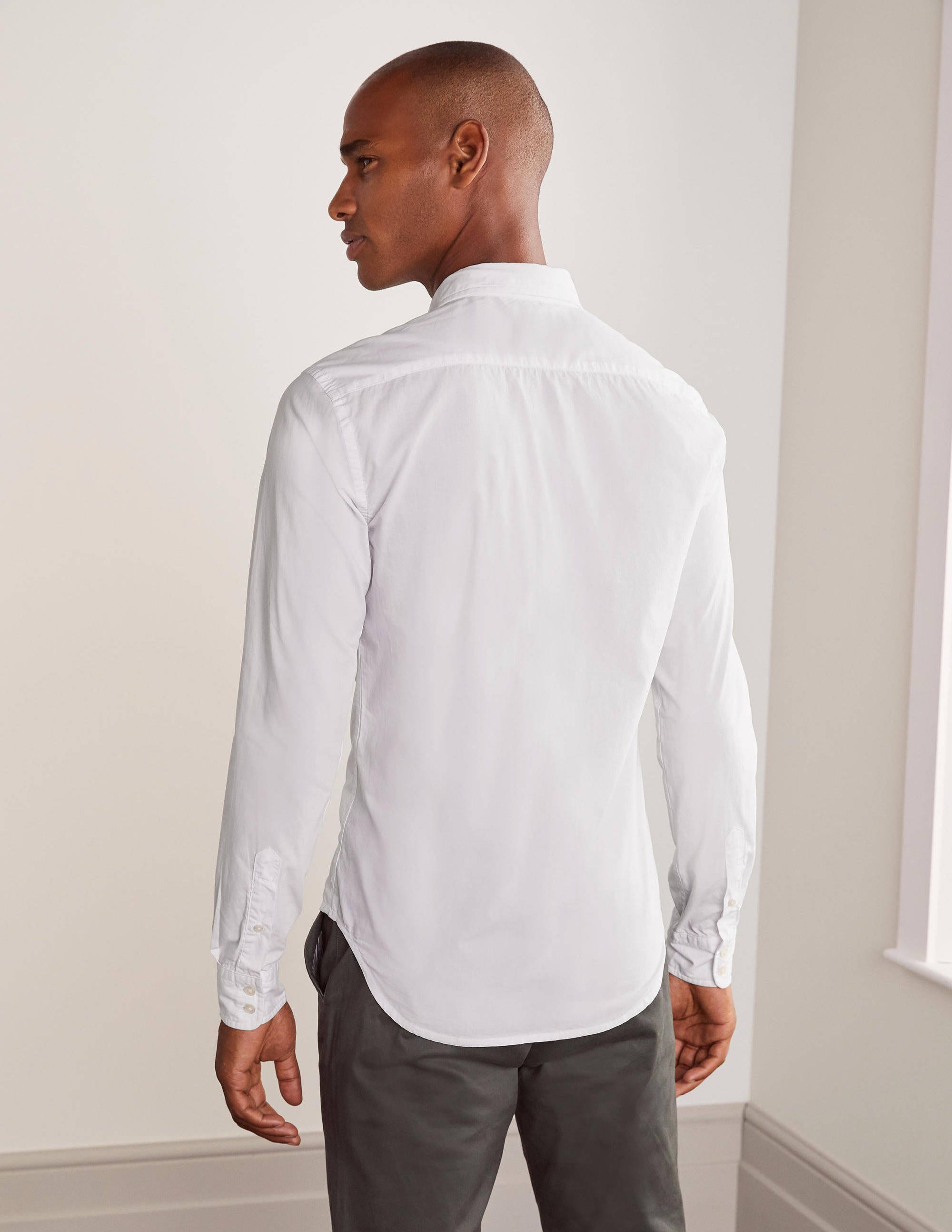 Poplin Cutaway Collar Shirt - White | Boden UK