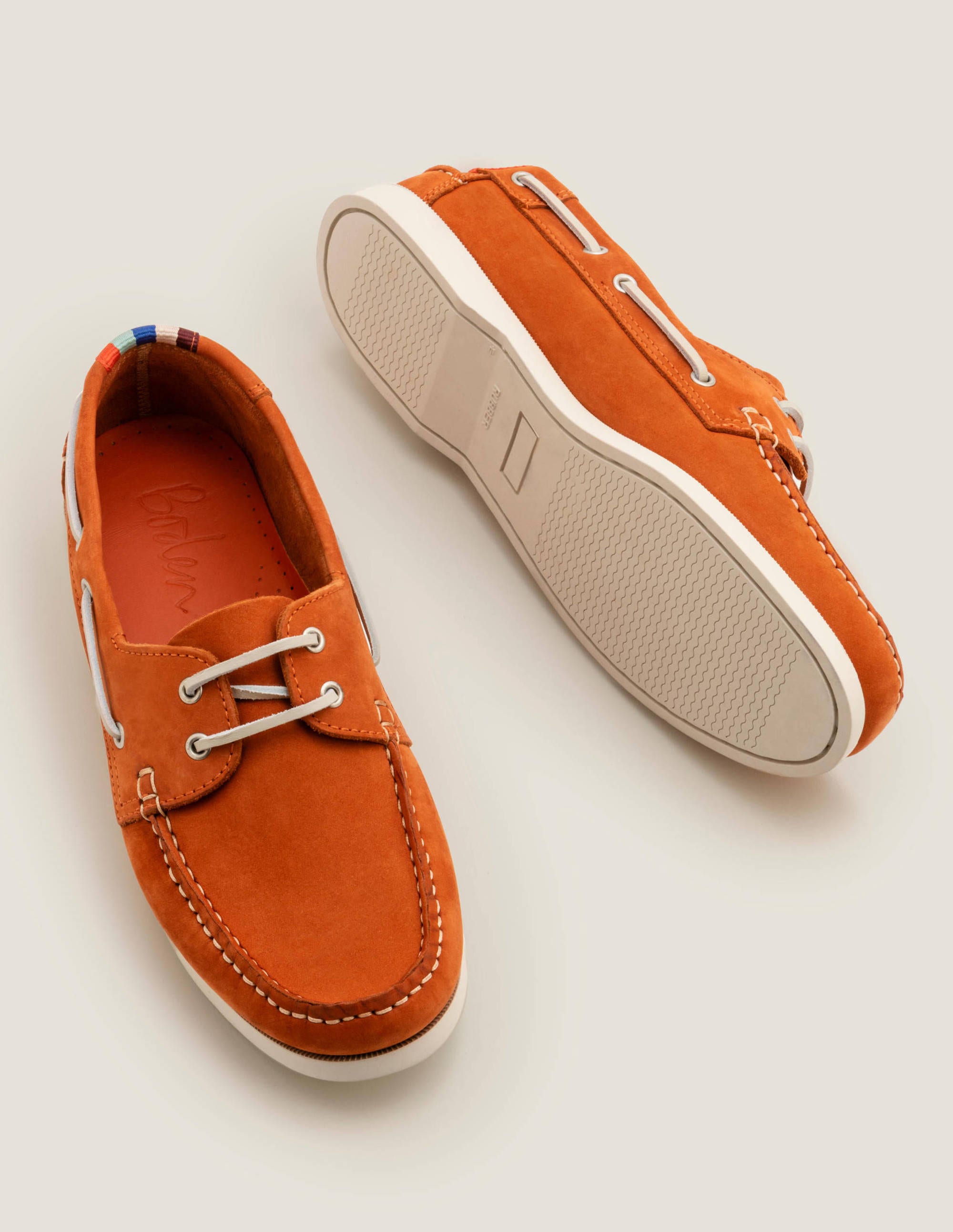 orange boat shoes