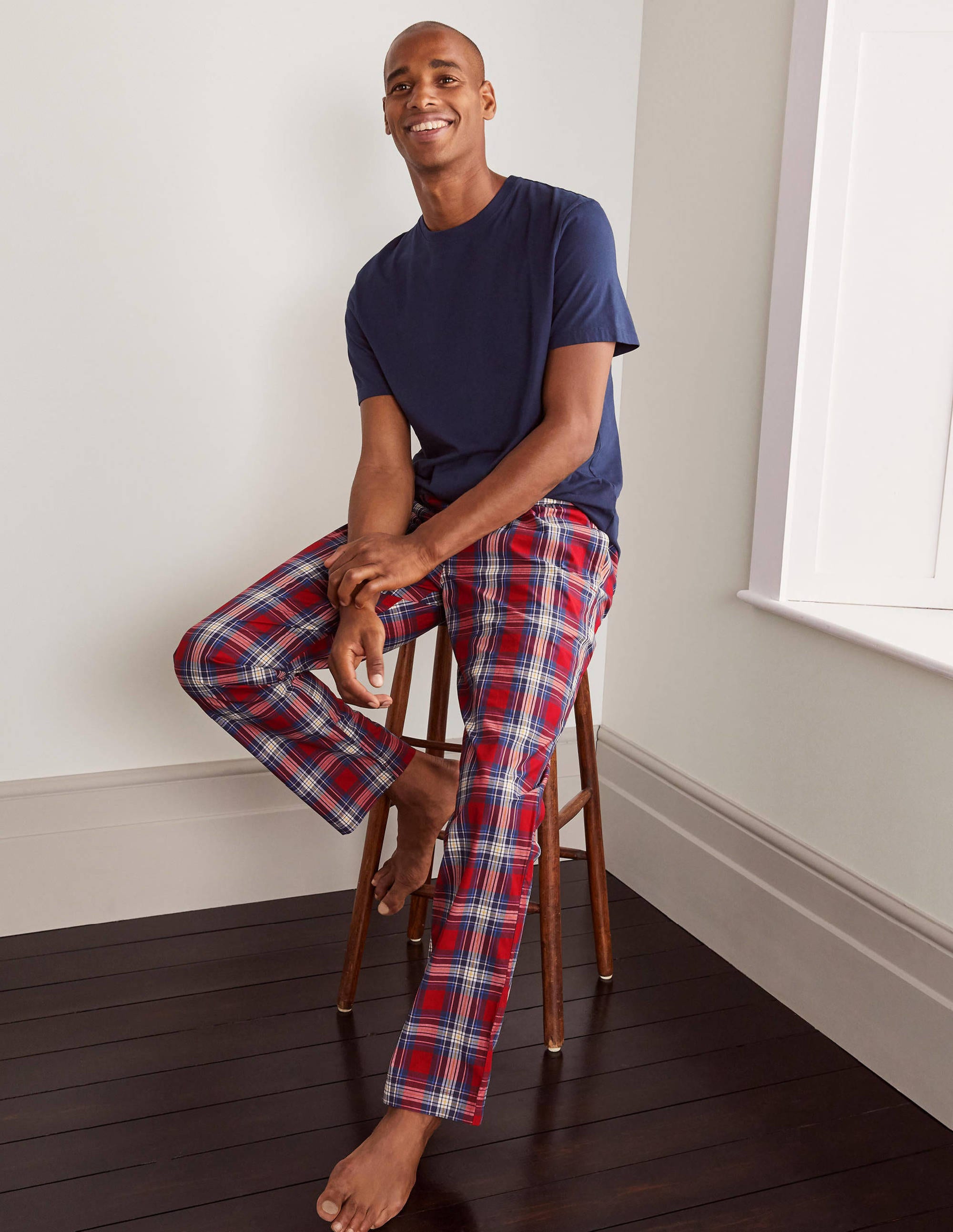 Bas de pyjama en popeline de coton RED Homme Boden, Multi