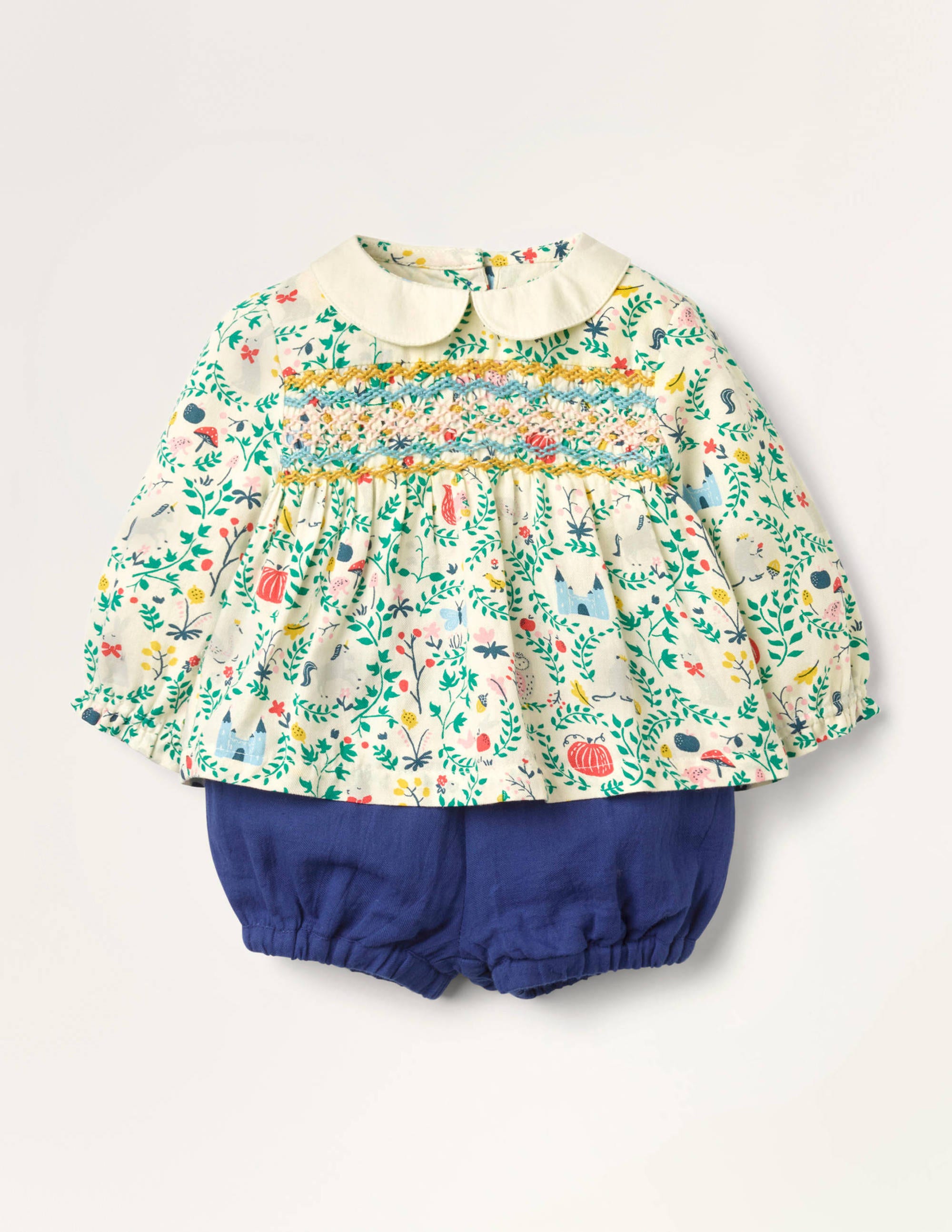 Ensemble tissé rétro IVO Bébé Boden, Ivory