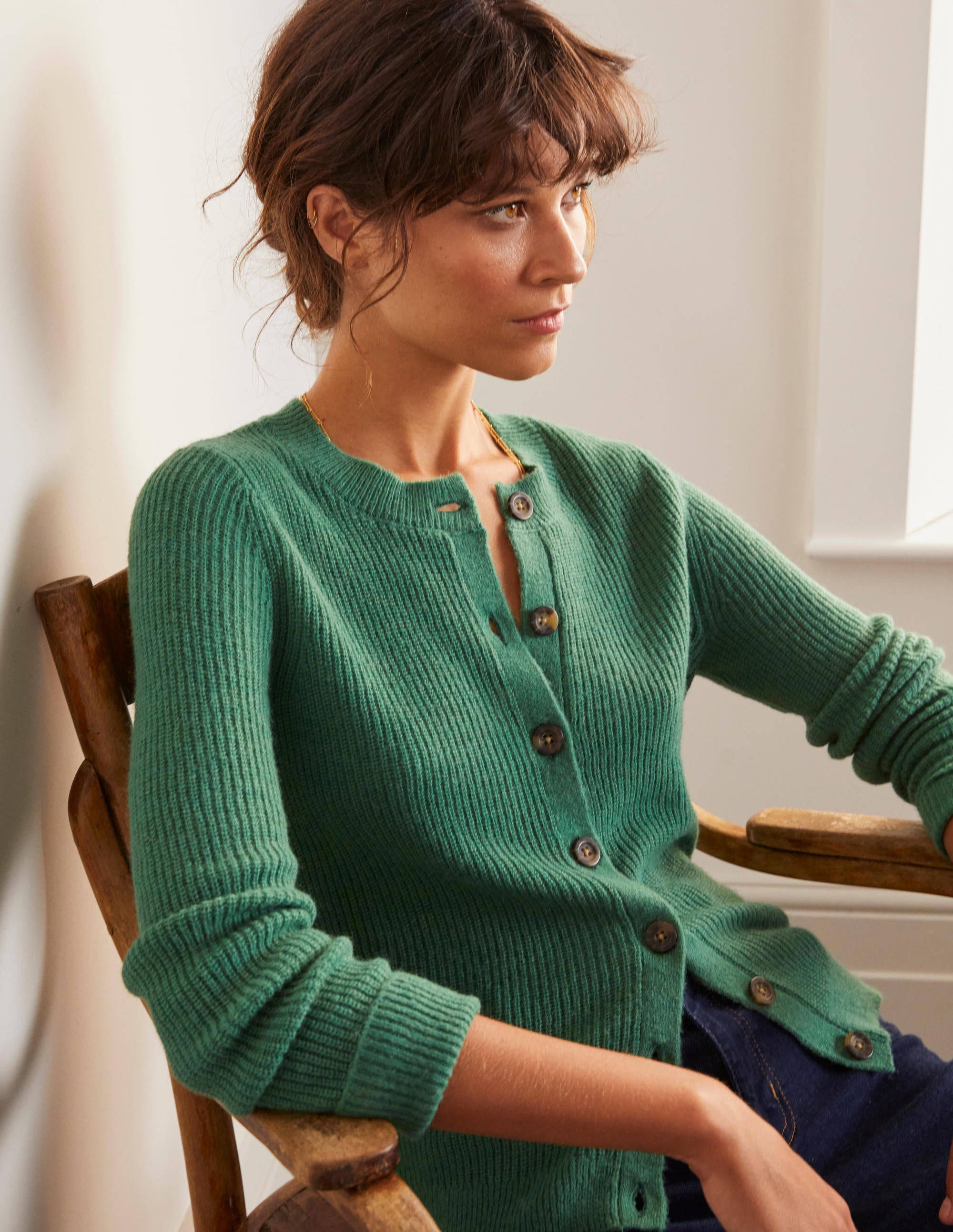 sage green long cardigan
