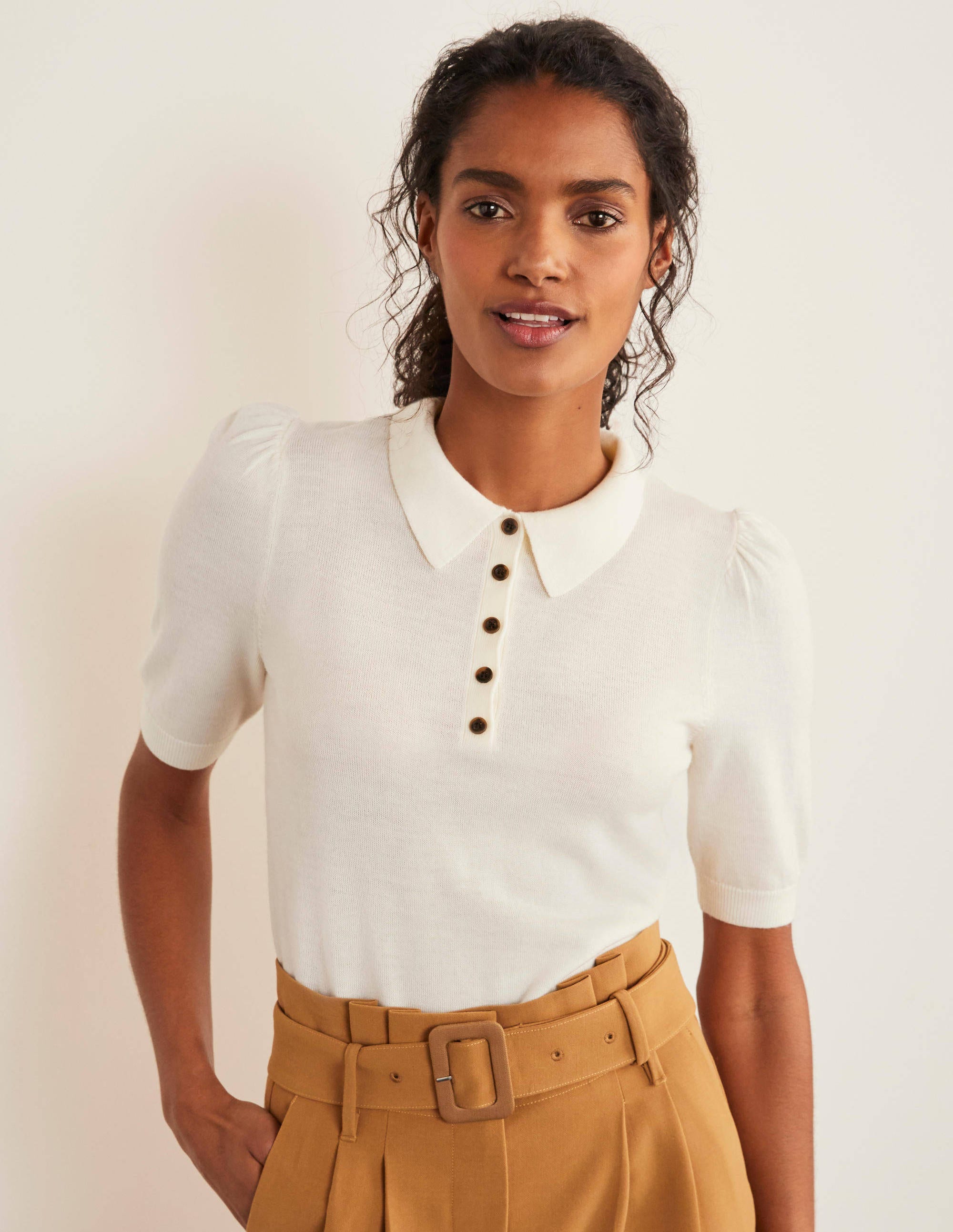 Kemsley Merino Collared Jumper Ivory Kemsley Merino Collared Jumper Ivory