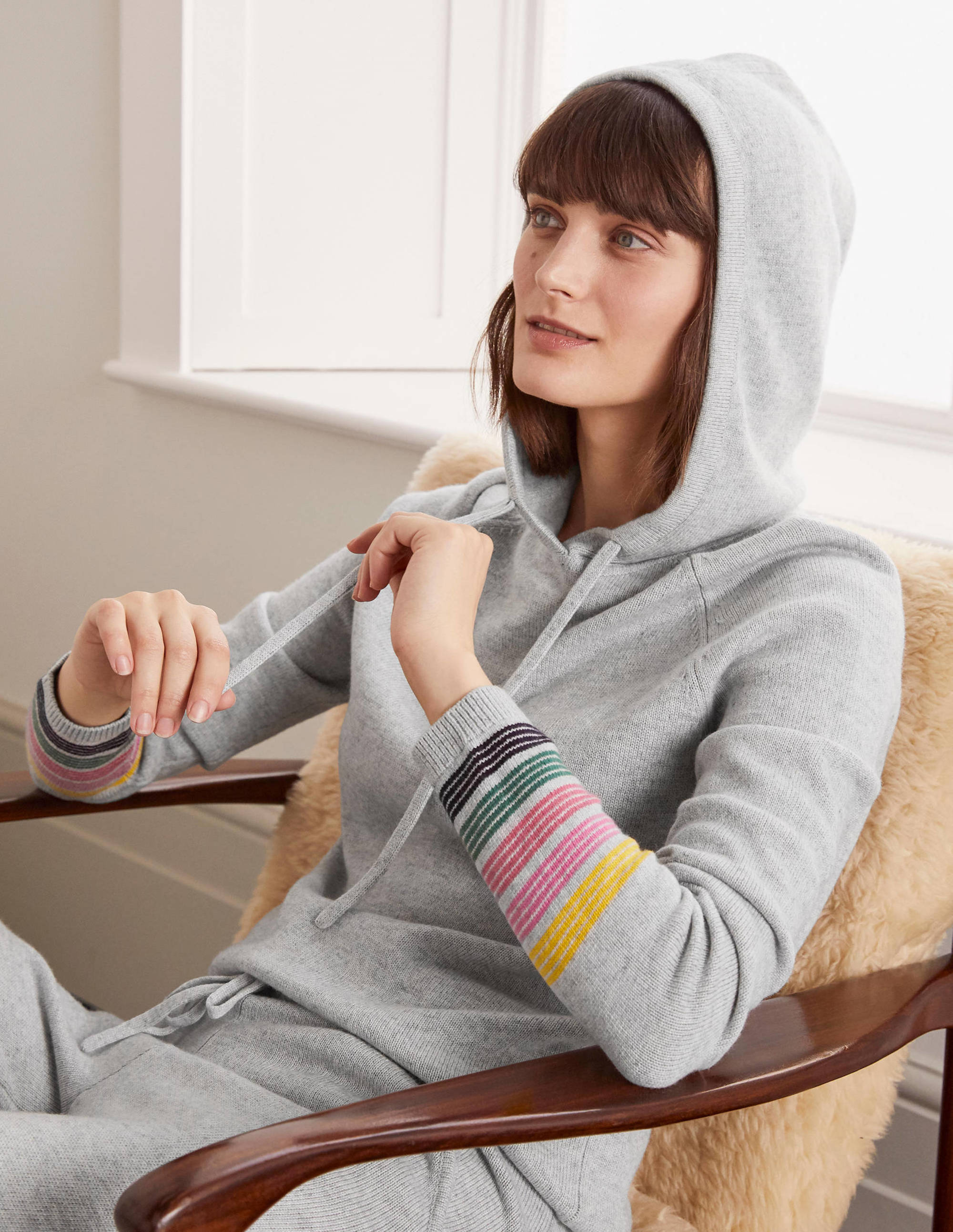long baggy knitted hoodie