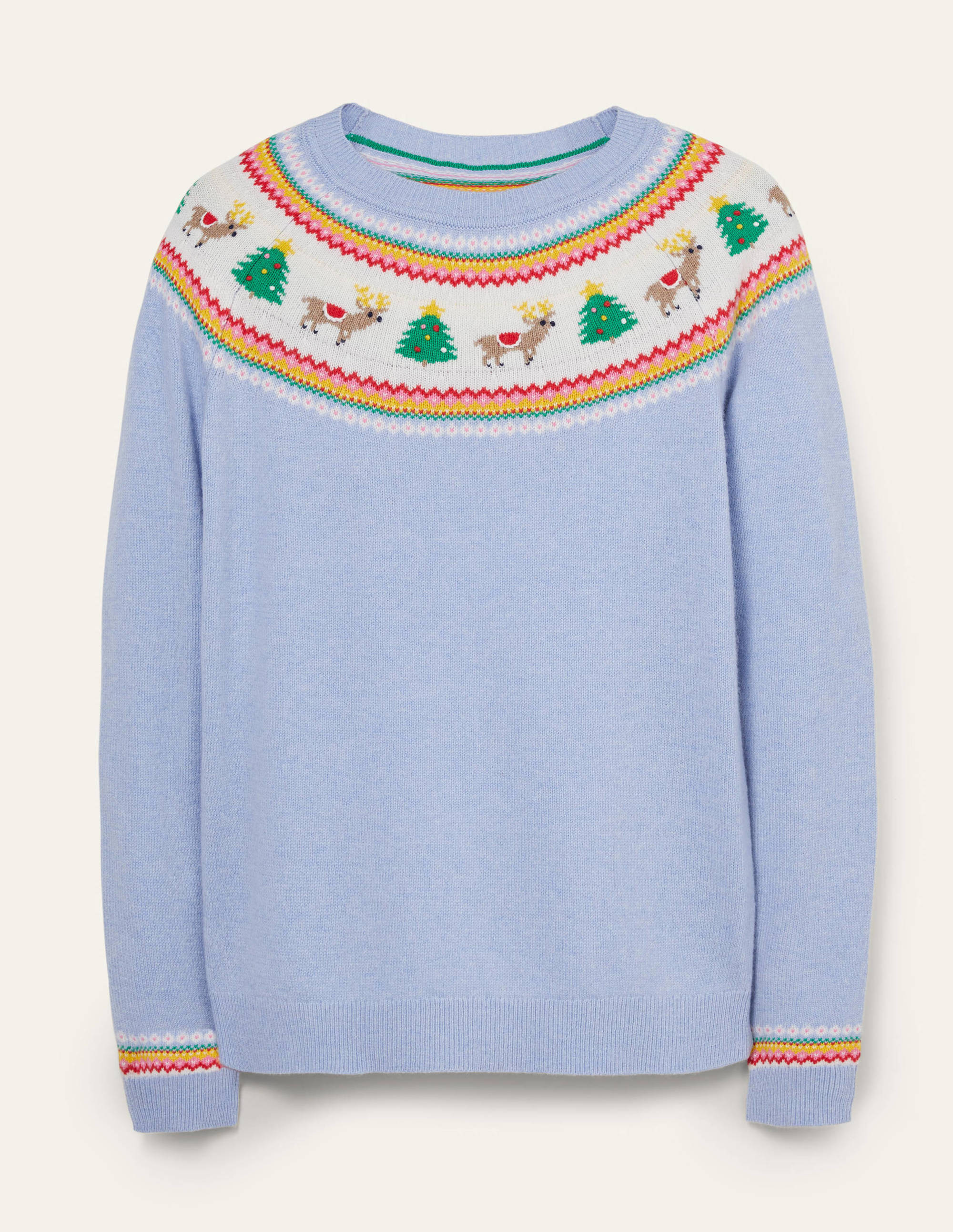 Christmas Sweater - Frost Blue, Reindeer | Boden US