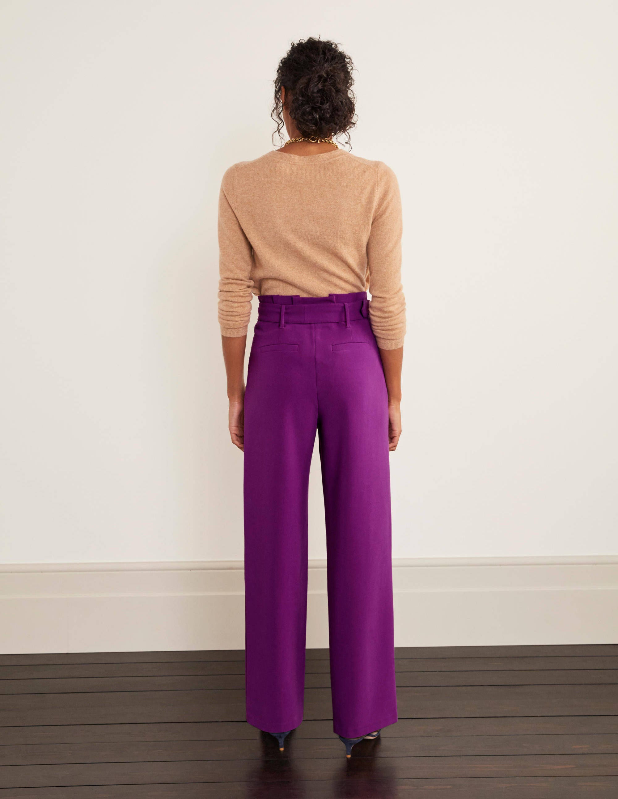 Powis Wide Leg Pants - Jewel Purple | Boden US