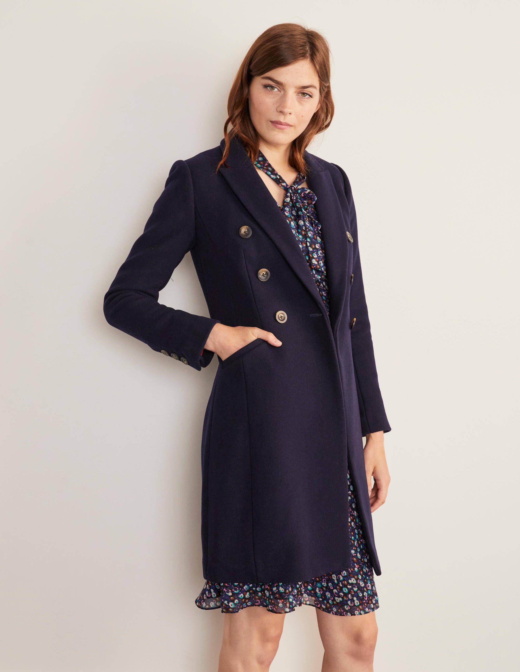 navy smart coat