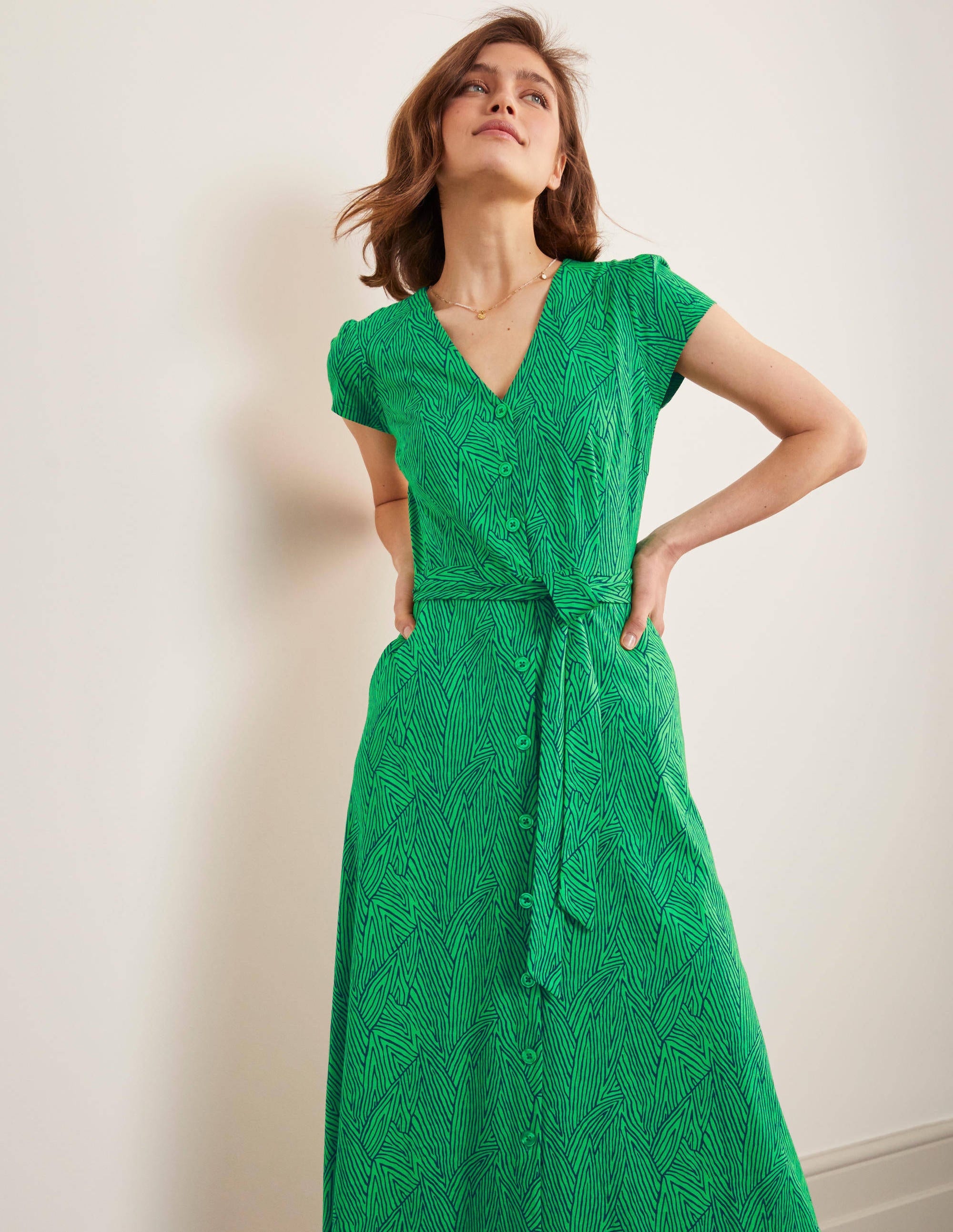 cotton jersey midi dress