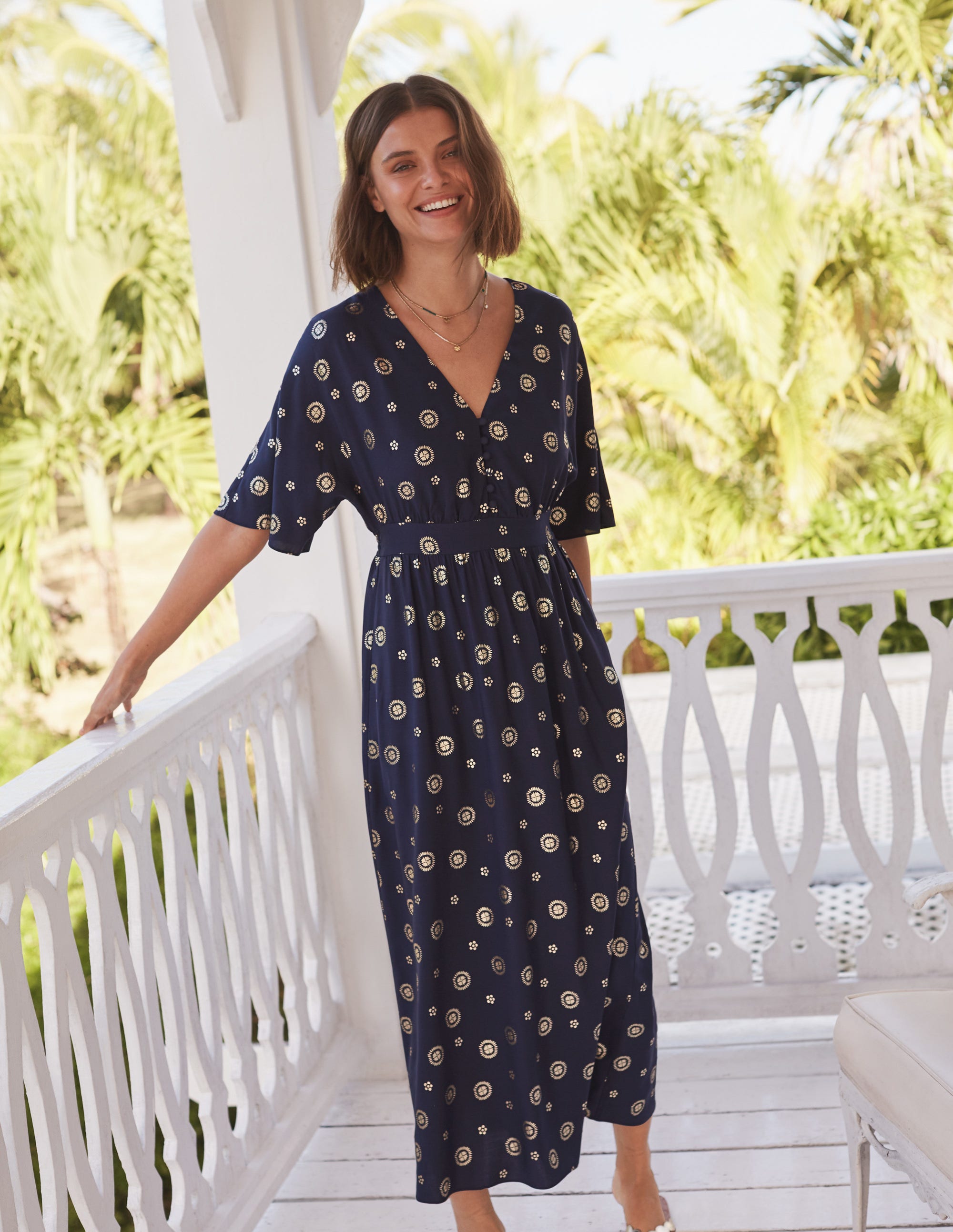 navy floaty dress