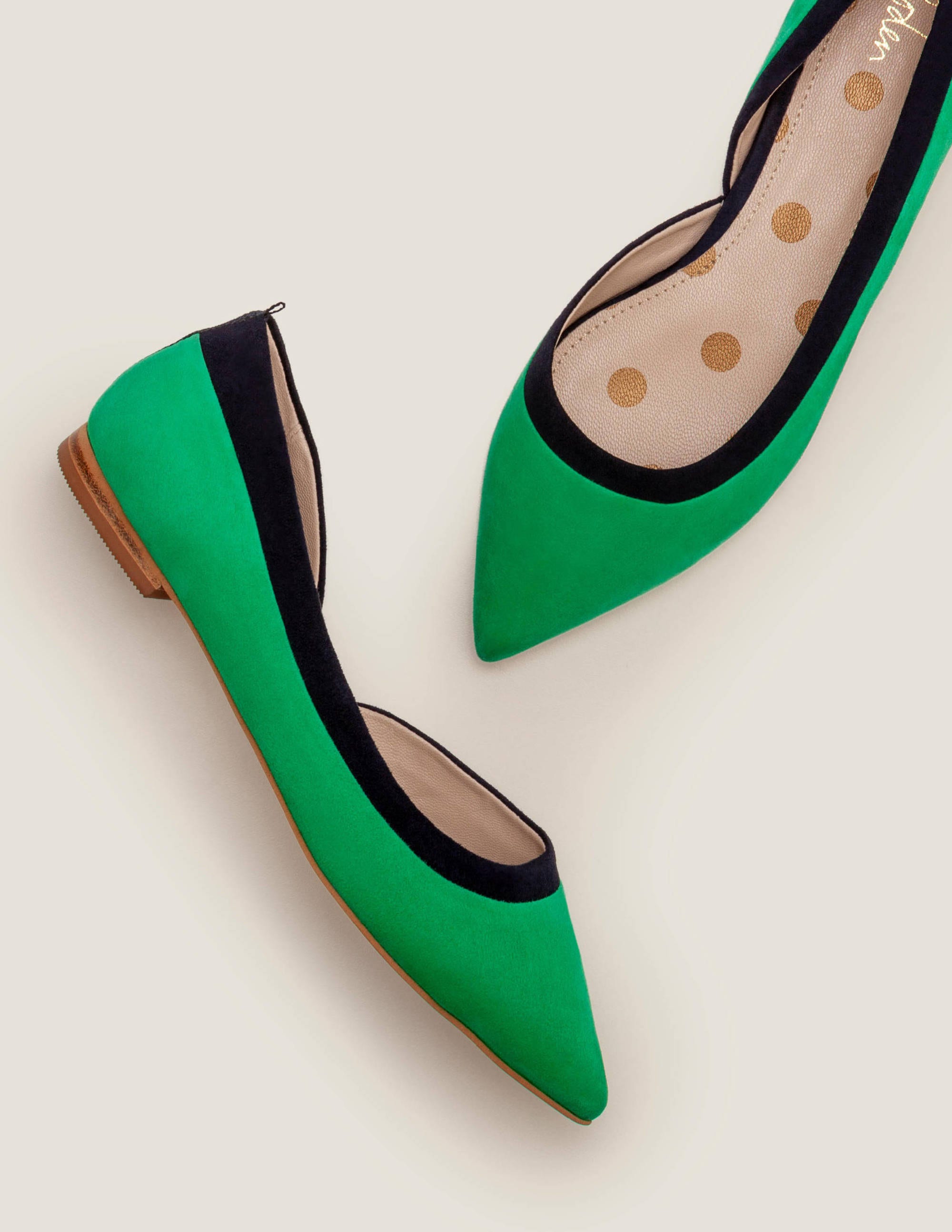 Sophia Pointed Flats - Rich Emerald 