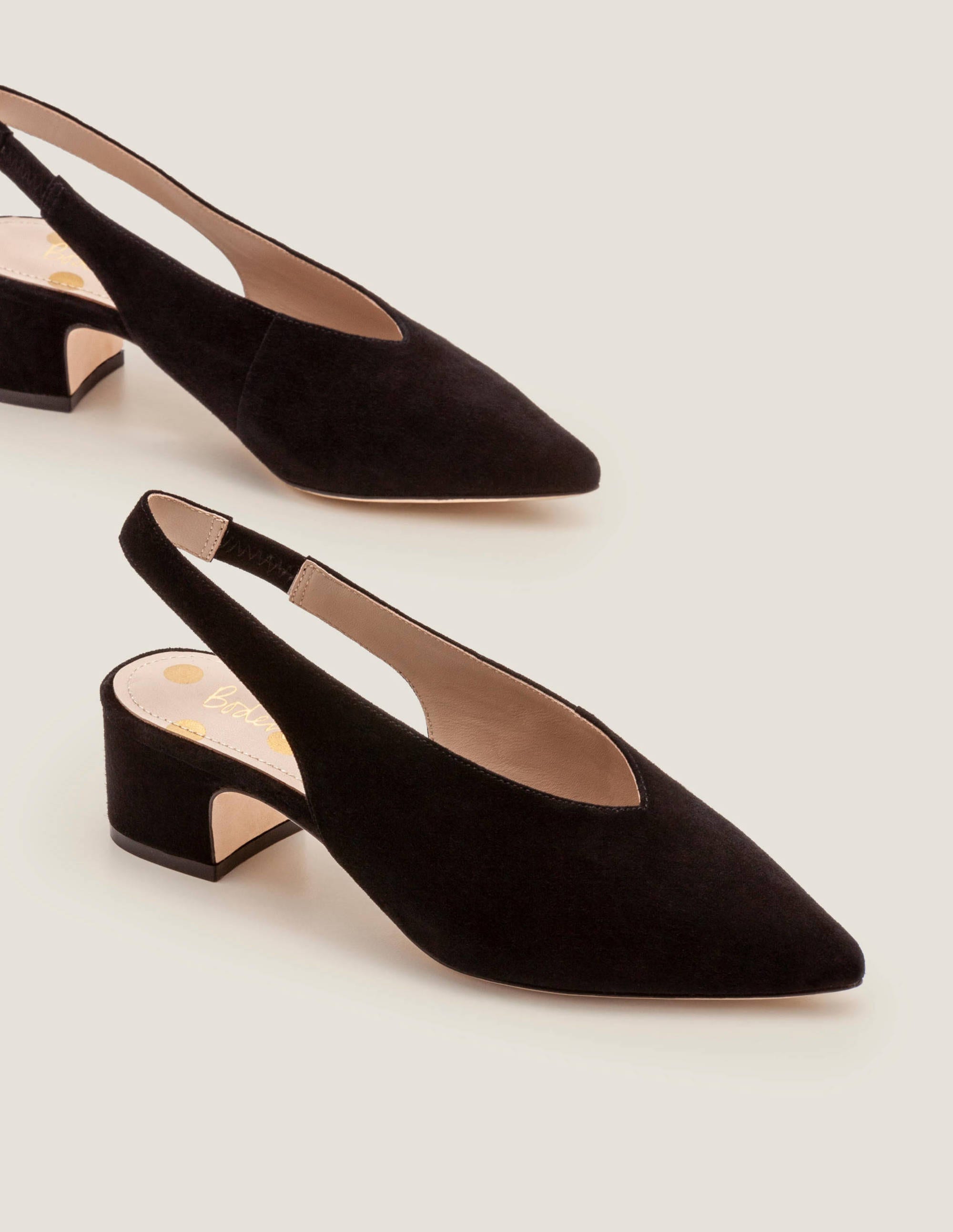black slingback block heel shoes