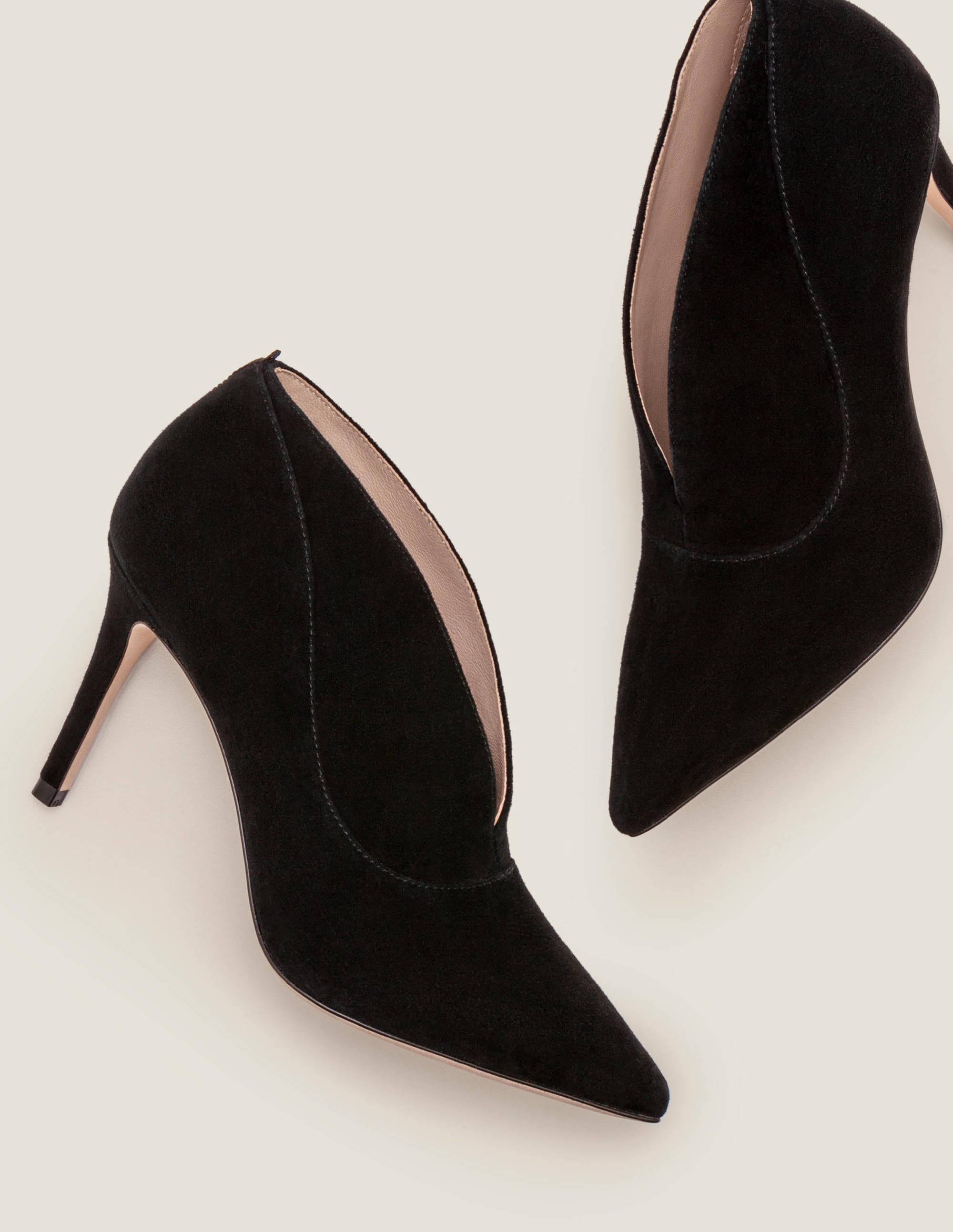 black high heel shoe boots