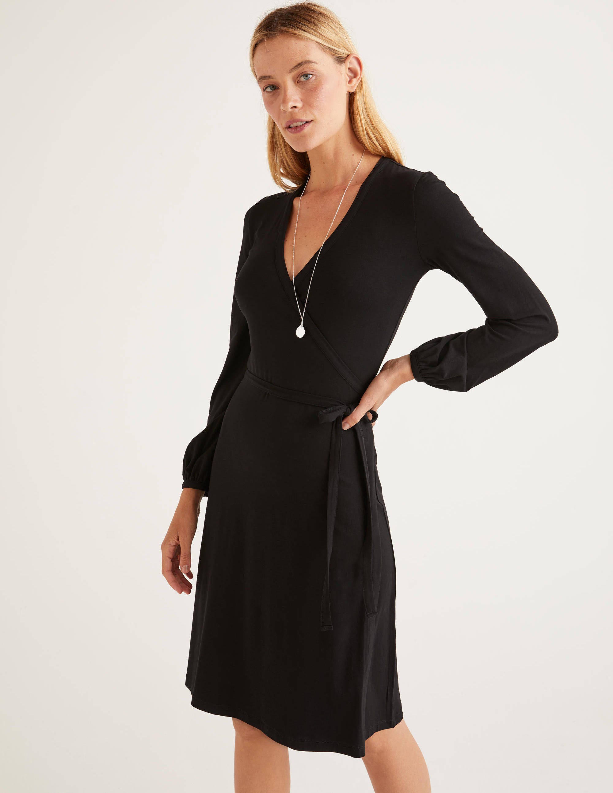 elodie jersey wrap dress