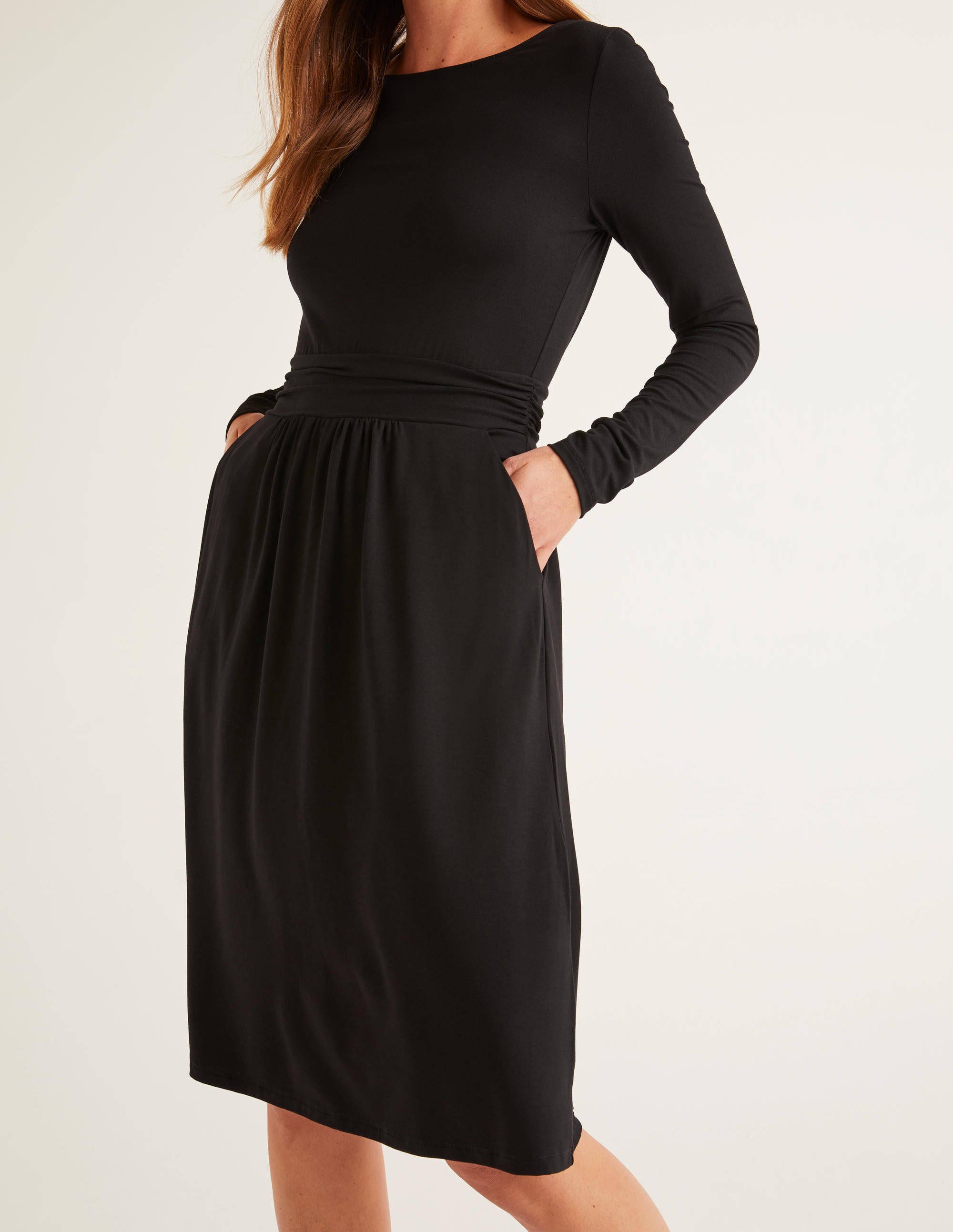 Abigail Jersey Dress - Black | Boden UK
