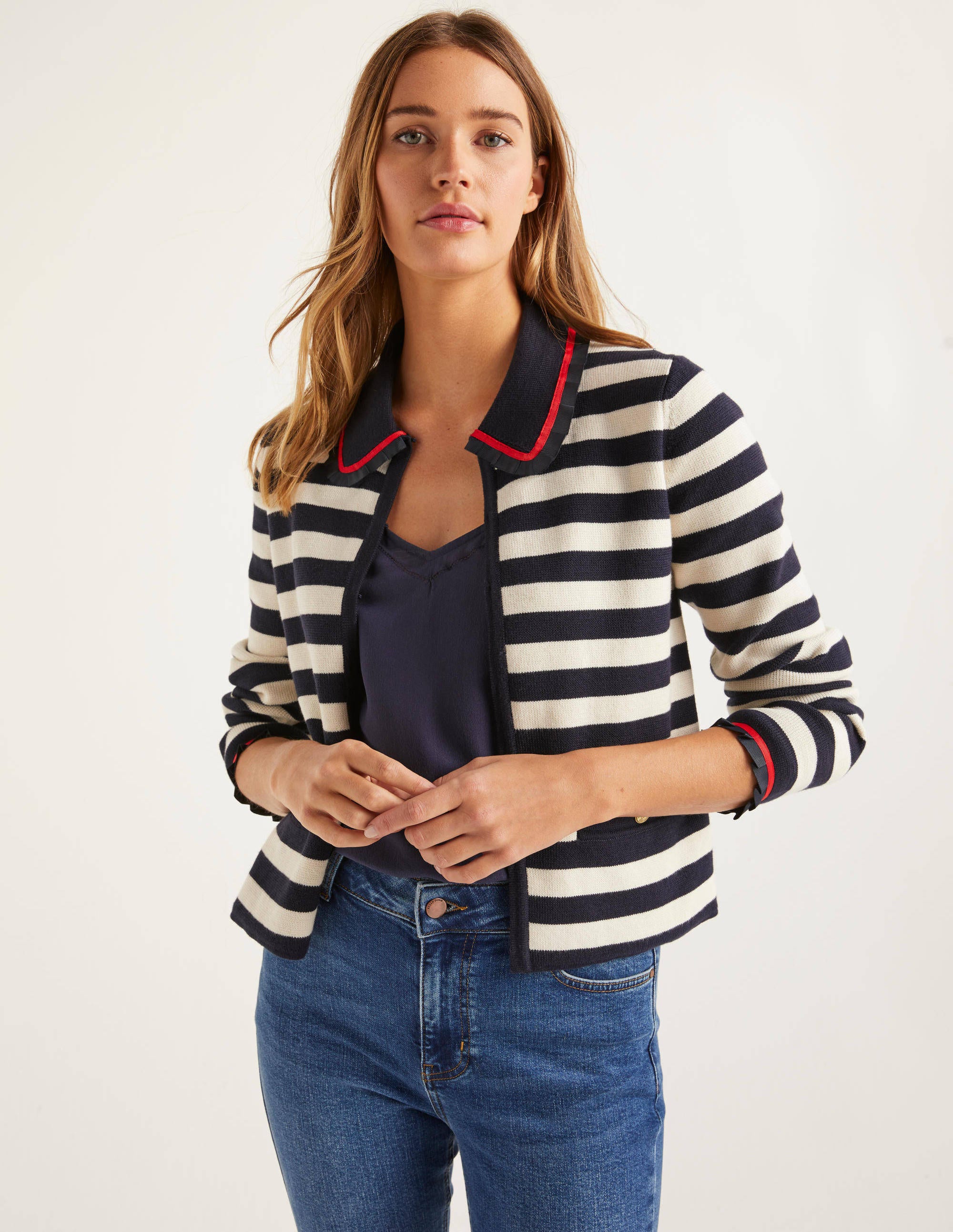 Gilet Kendal en maille IVO Femme Boden, Ivory