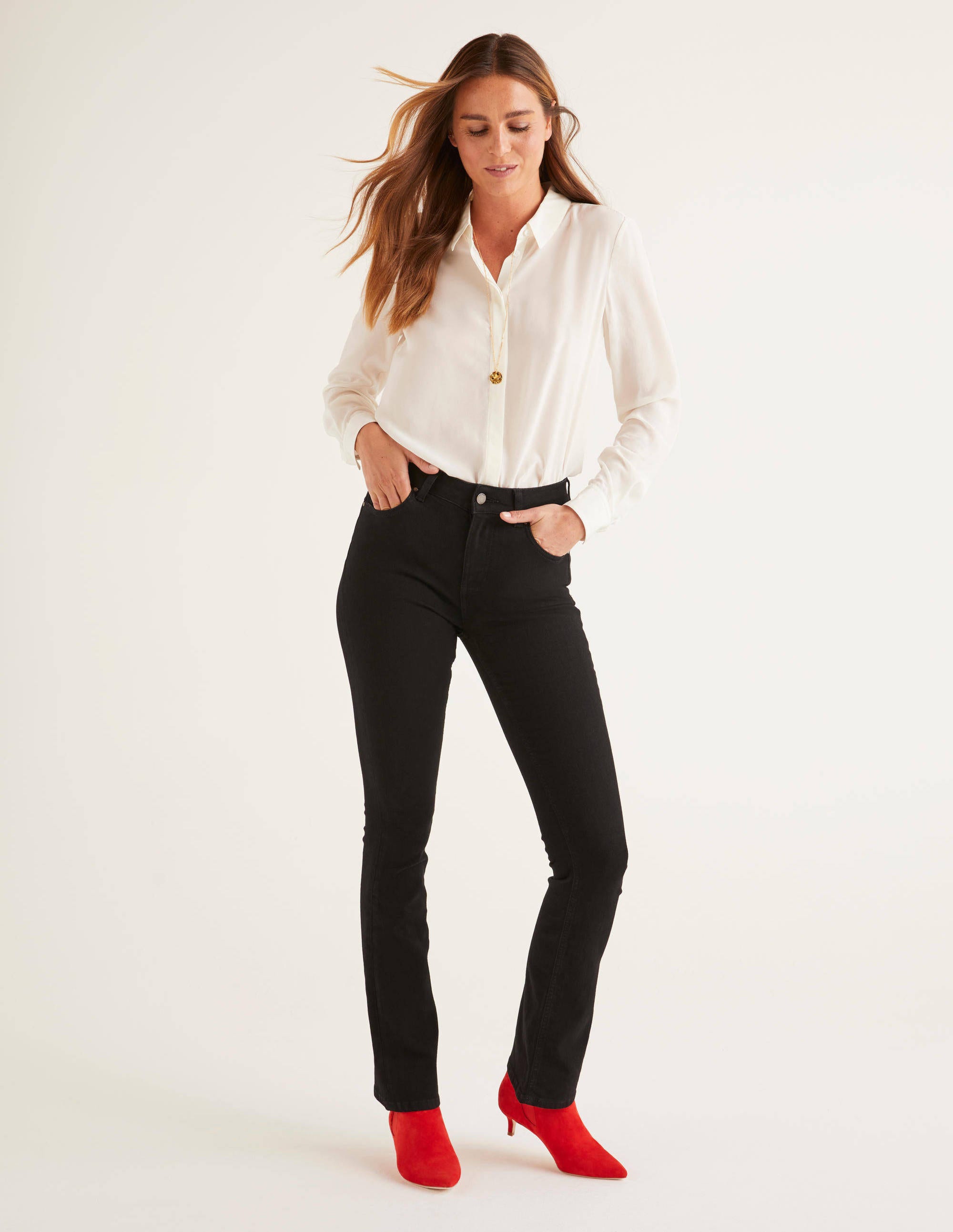 jeans with black dress shirt