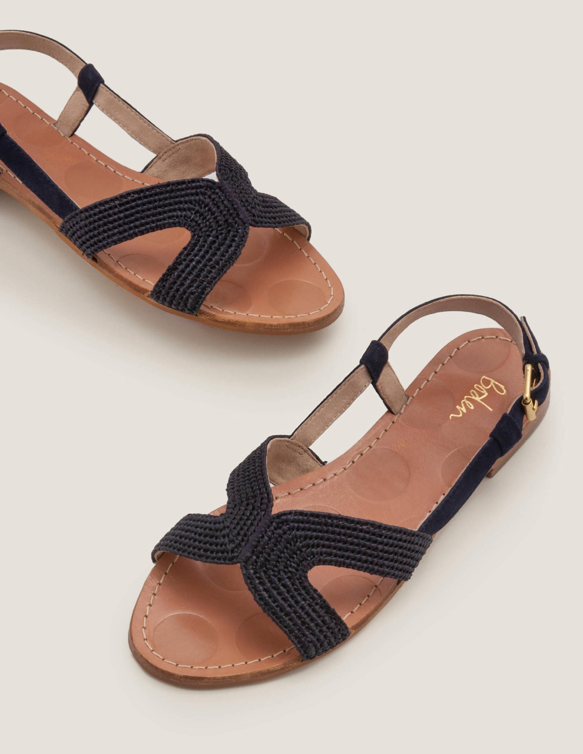 Katrina Raffia Sandals - Navy | Boden US