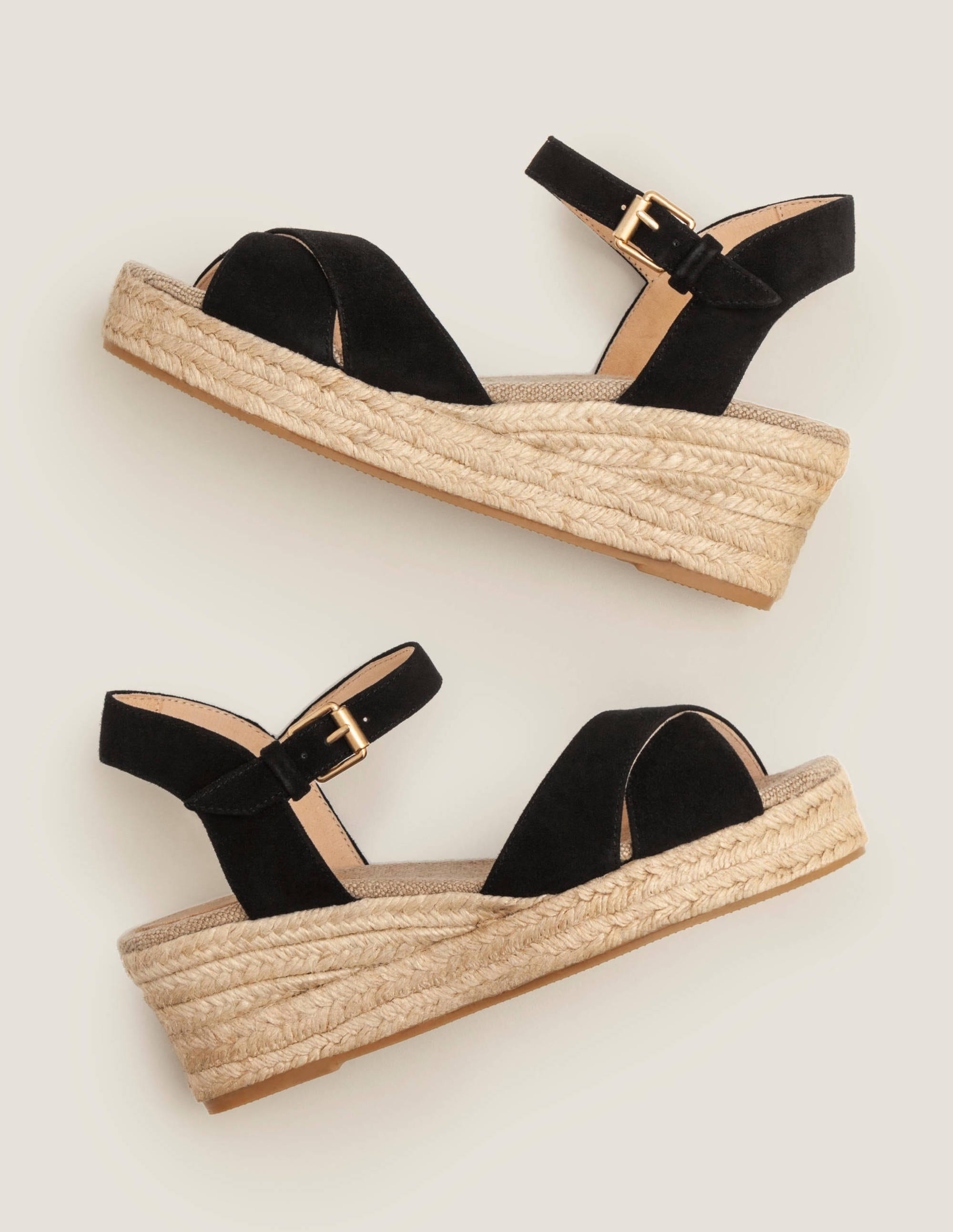 black espadrille wedges uk