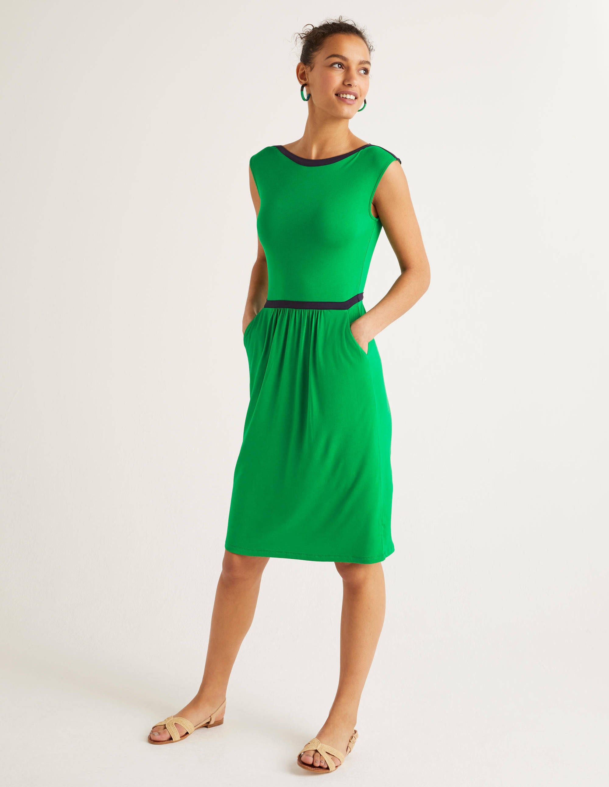 Eleanor Jersey Dress - Rich Emerald 