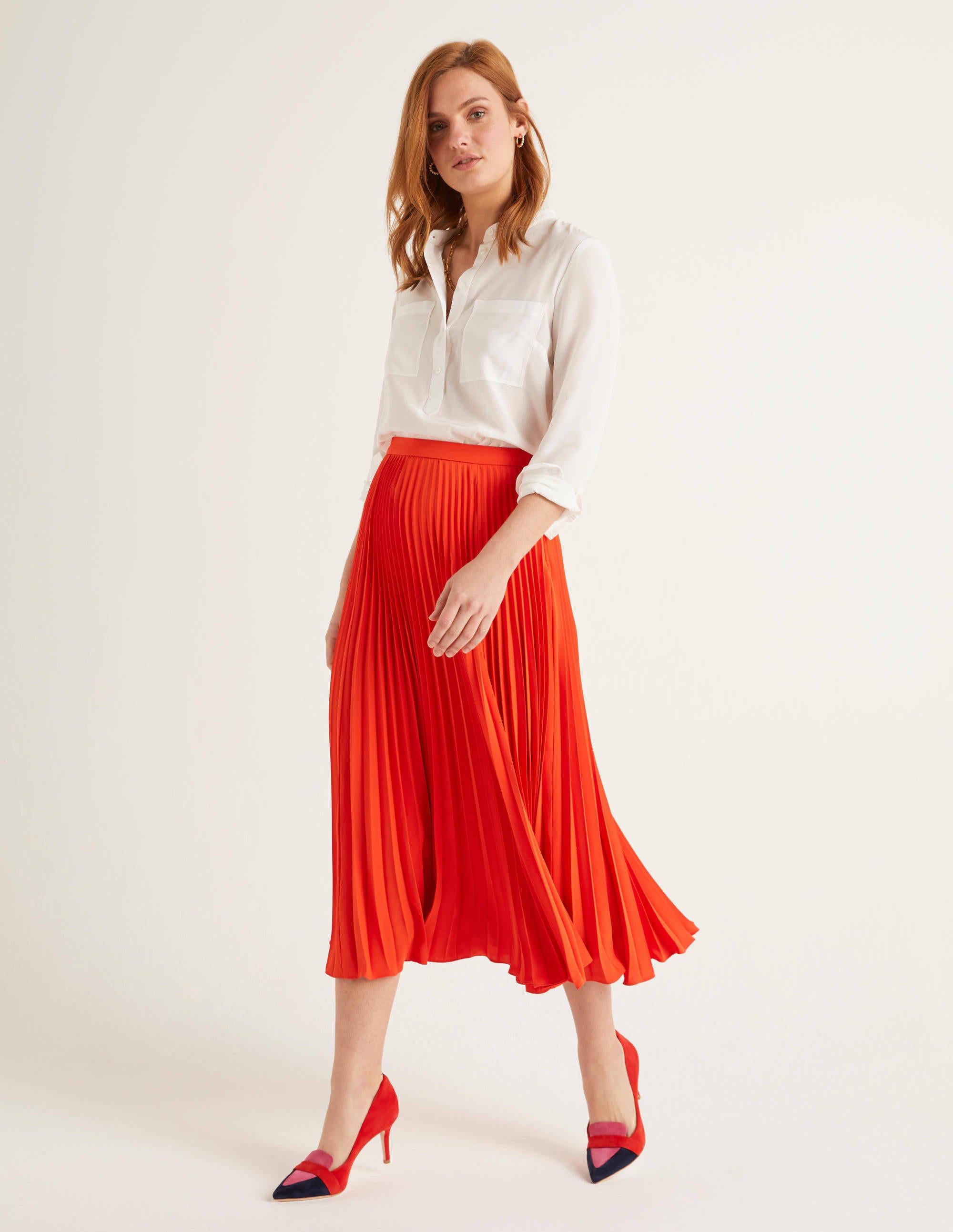 pink pleated skirt size 20