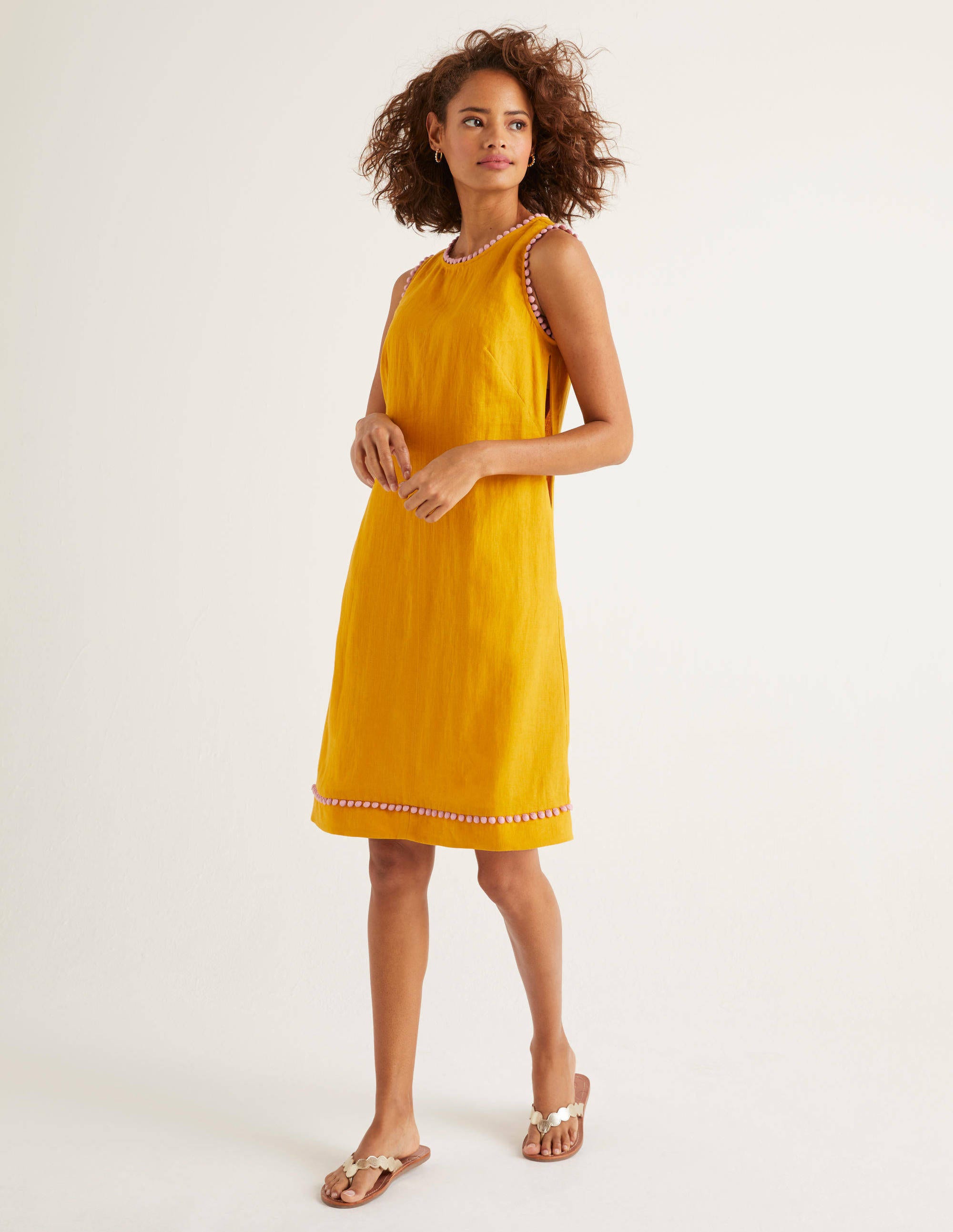 yellow linen dress