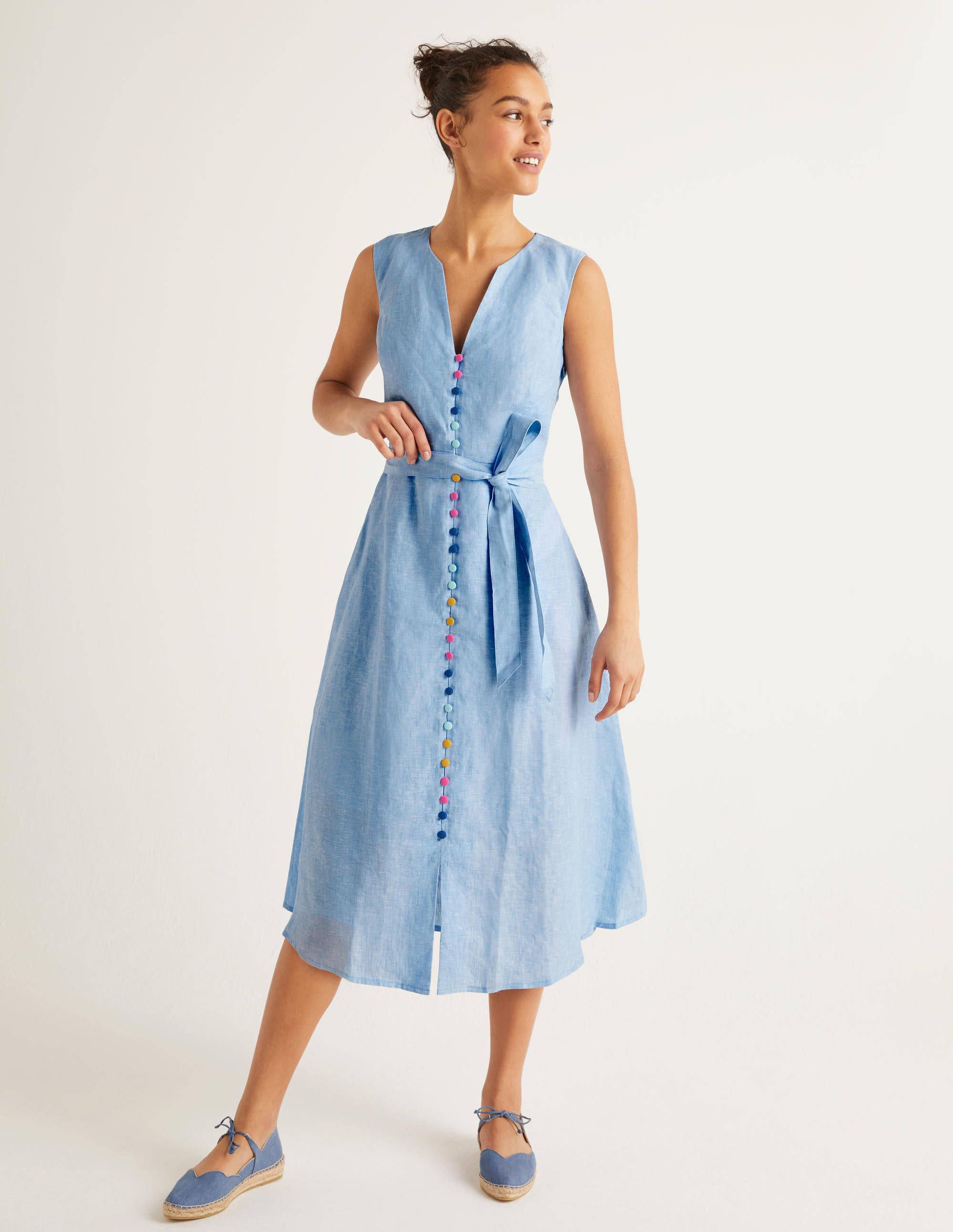 denim linen dress