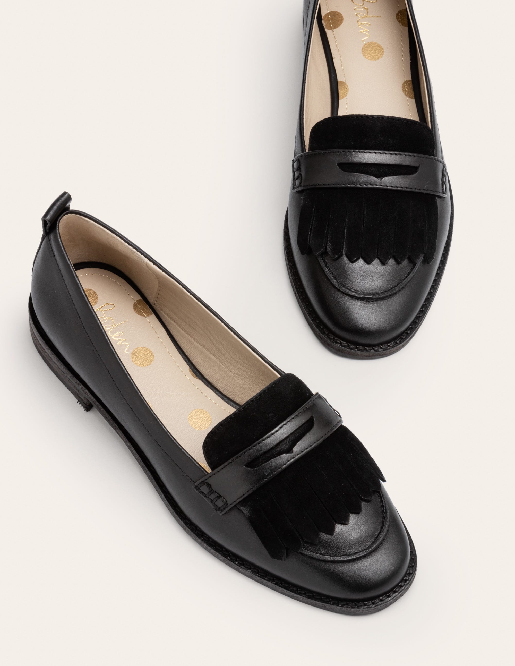 black smart loafers