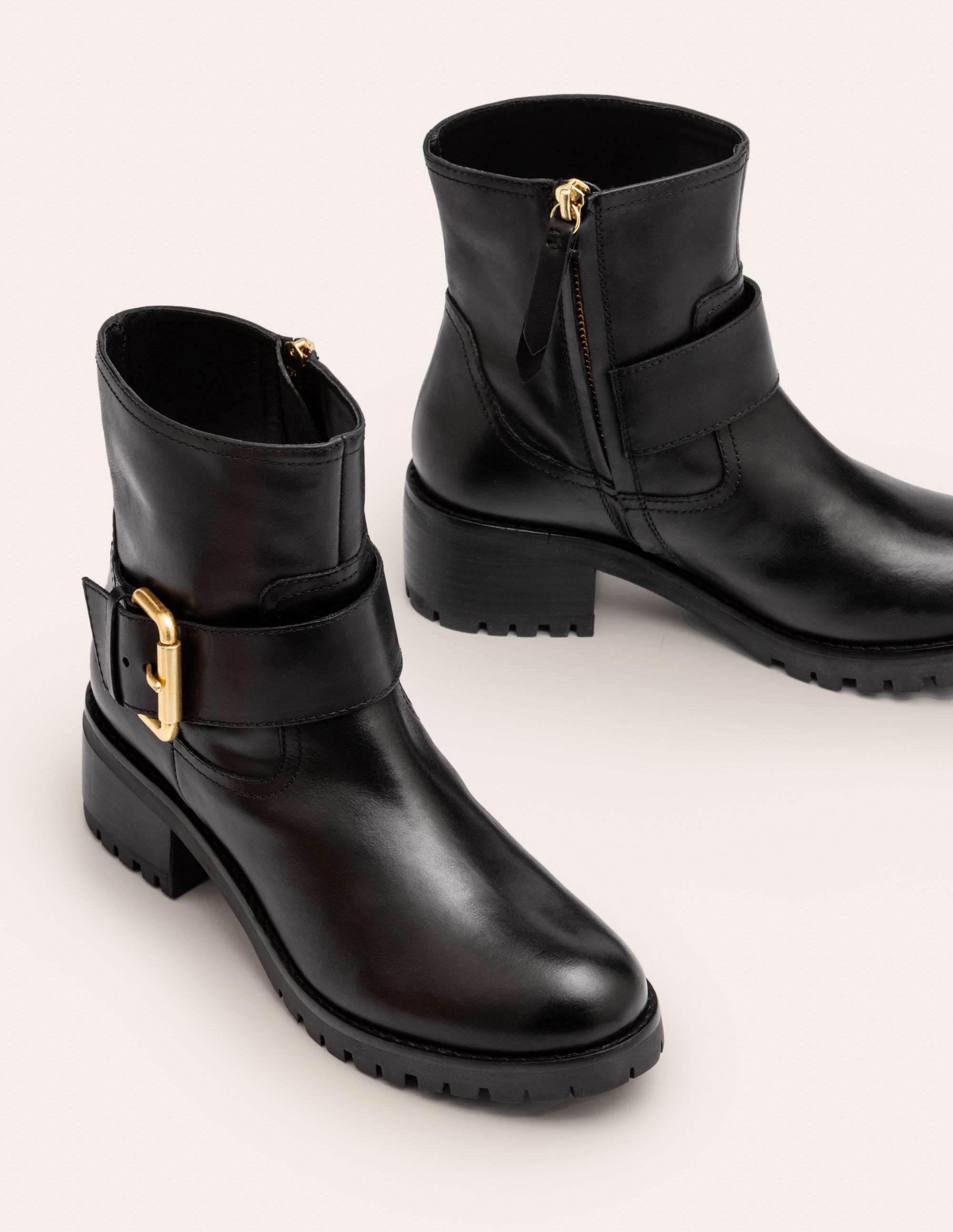 Bristol Biker Boots - Black | Boden US