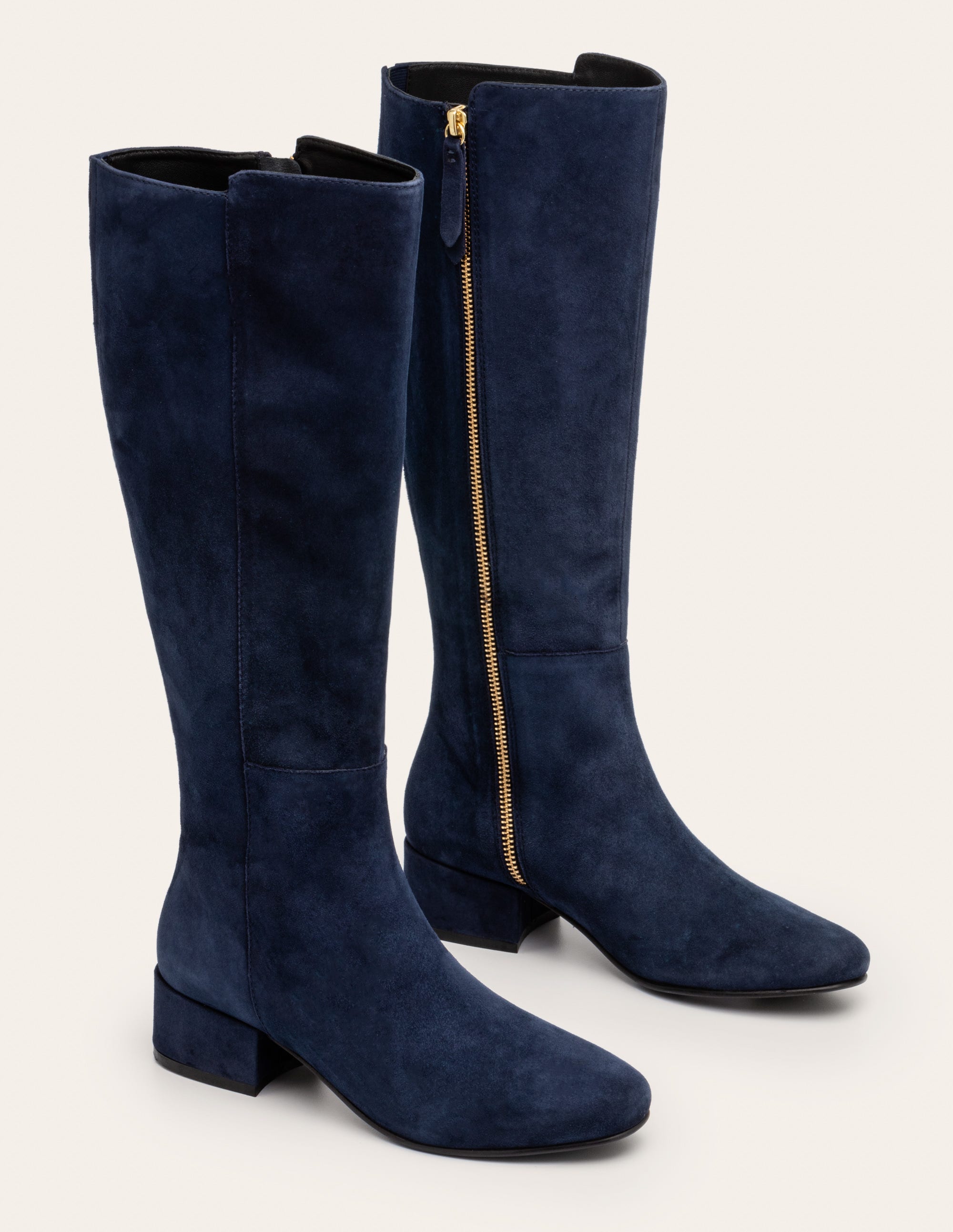 blue knee high boots