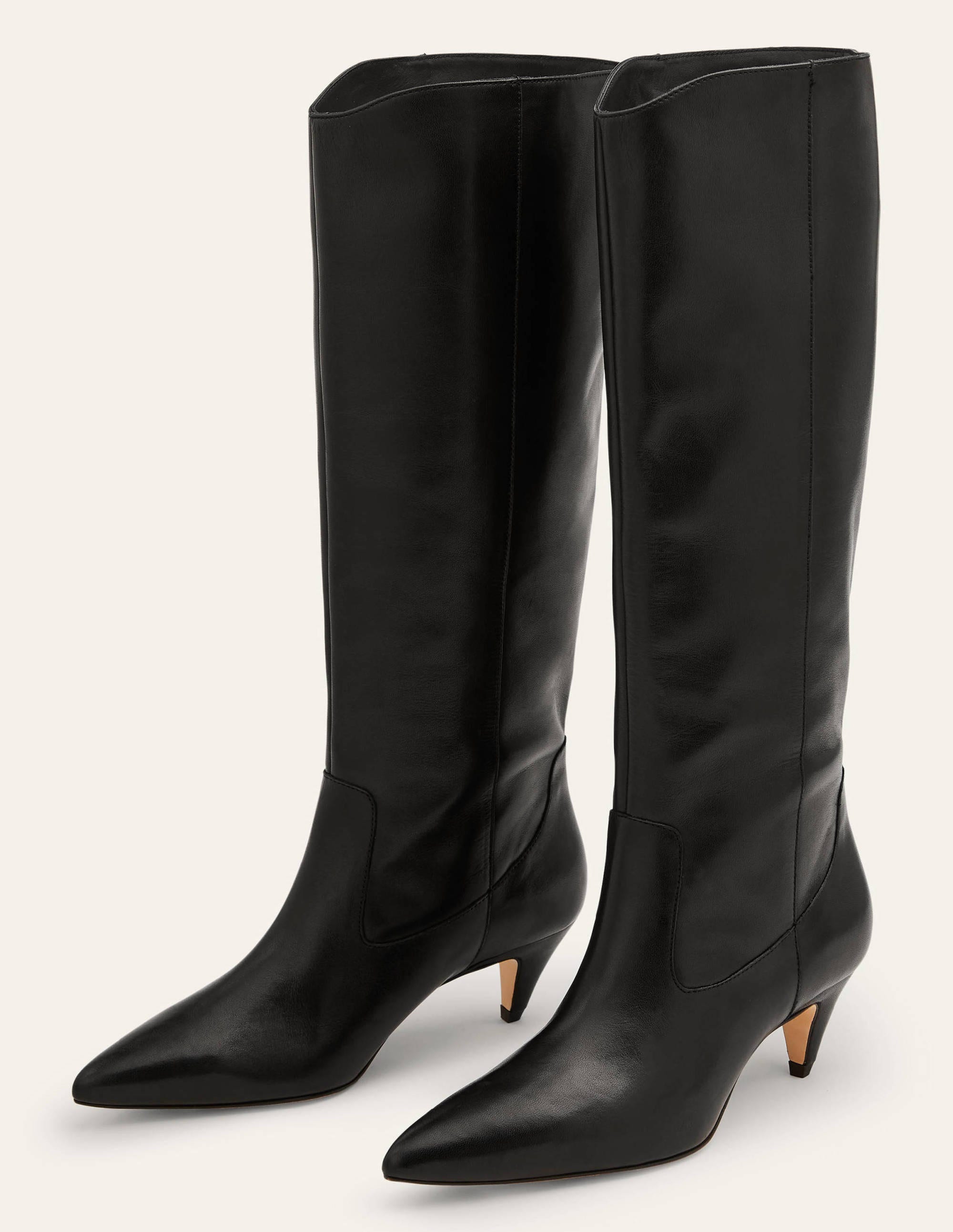 knee high kitten heel boots