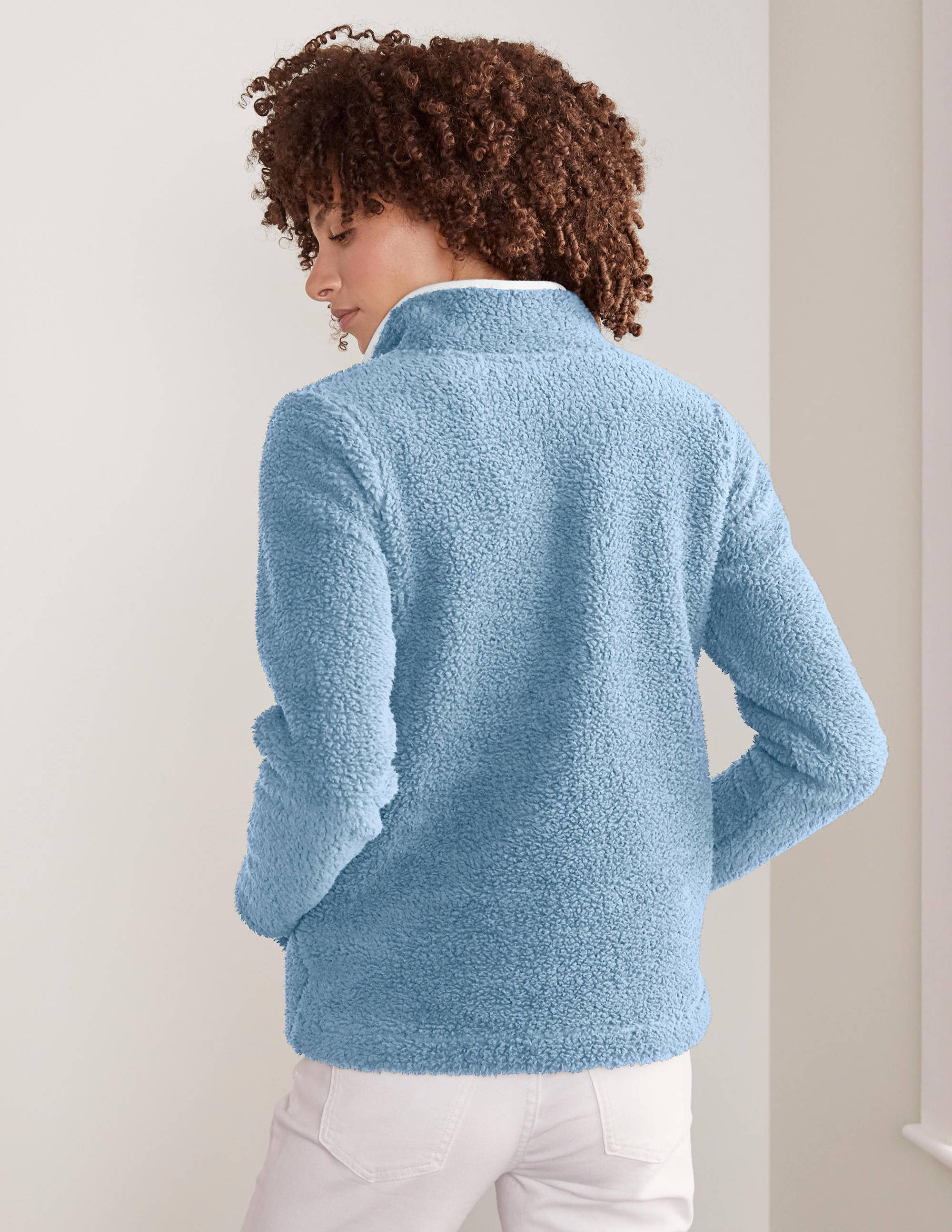 Martha Teddy Jumper Frosted Blue/Ivory Boden UK