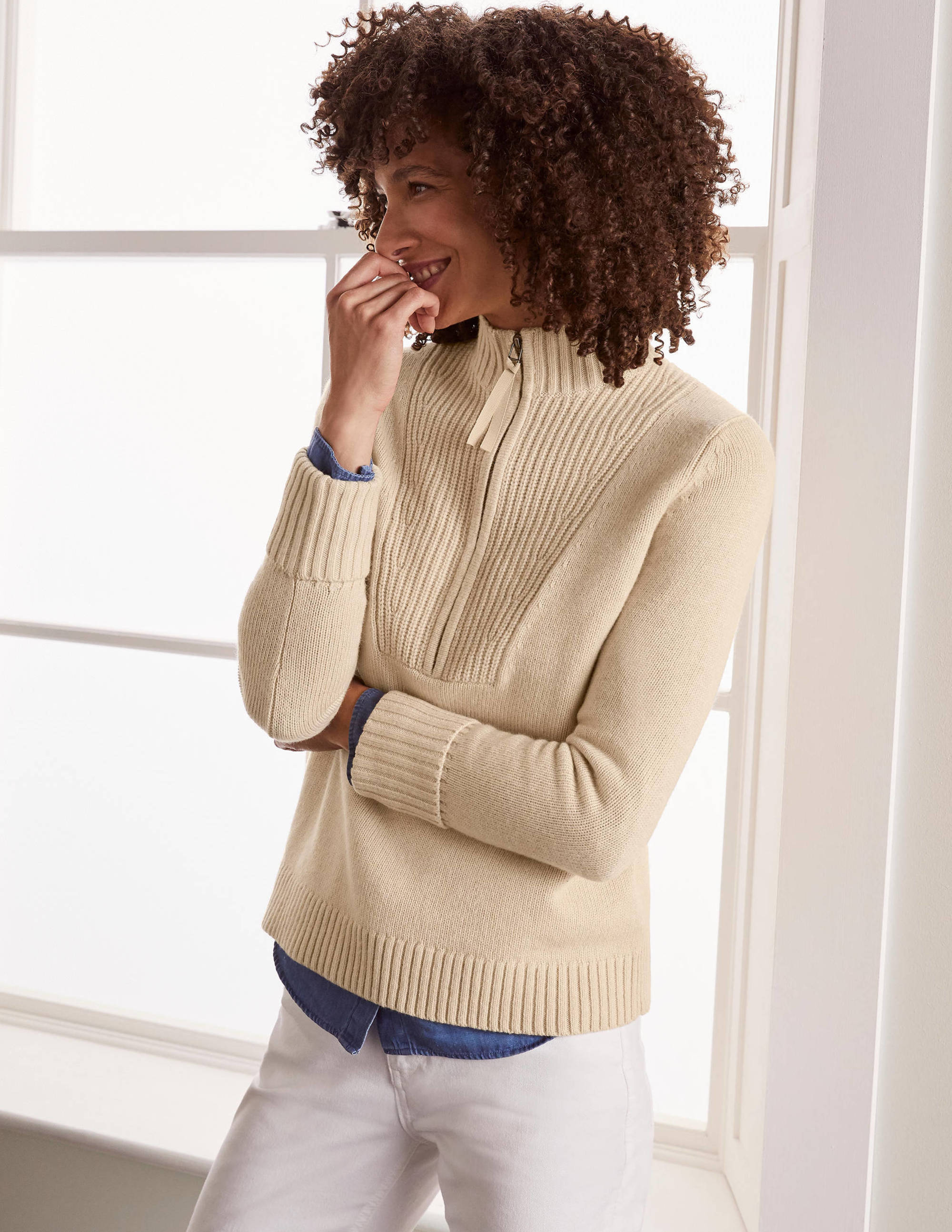 Pull Caithness cosy NEU Femme Boden, Natural