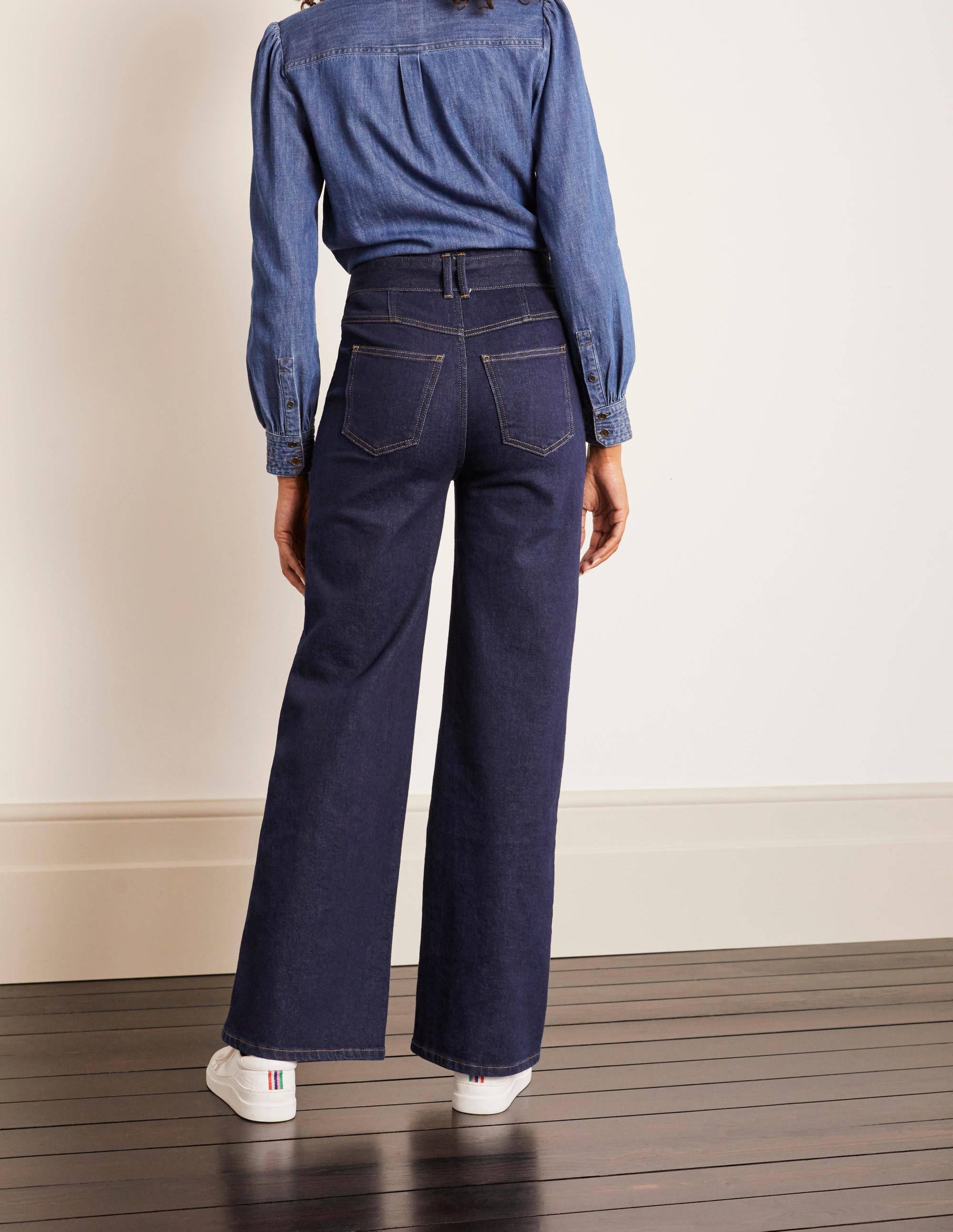 Tie Detail Wide Leg Jeans Indigo Boden Us