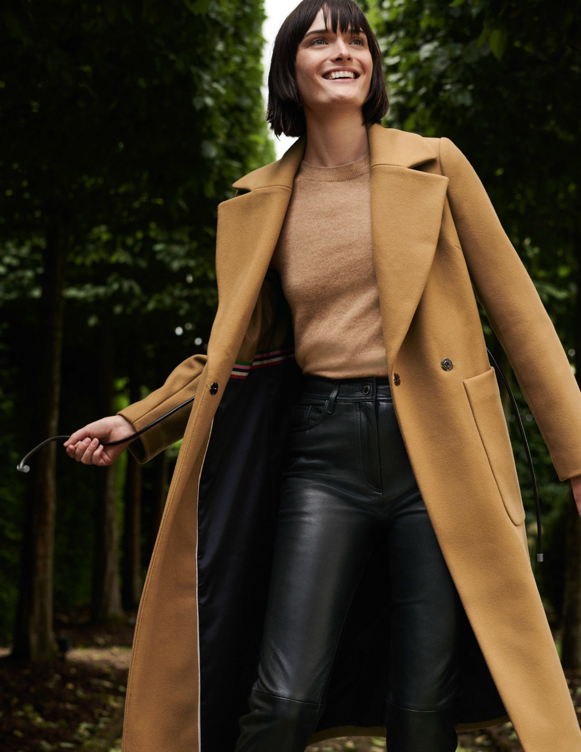 tan leather trousers ladies